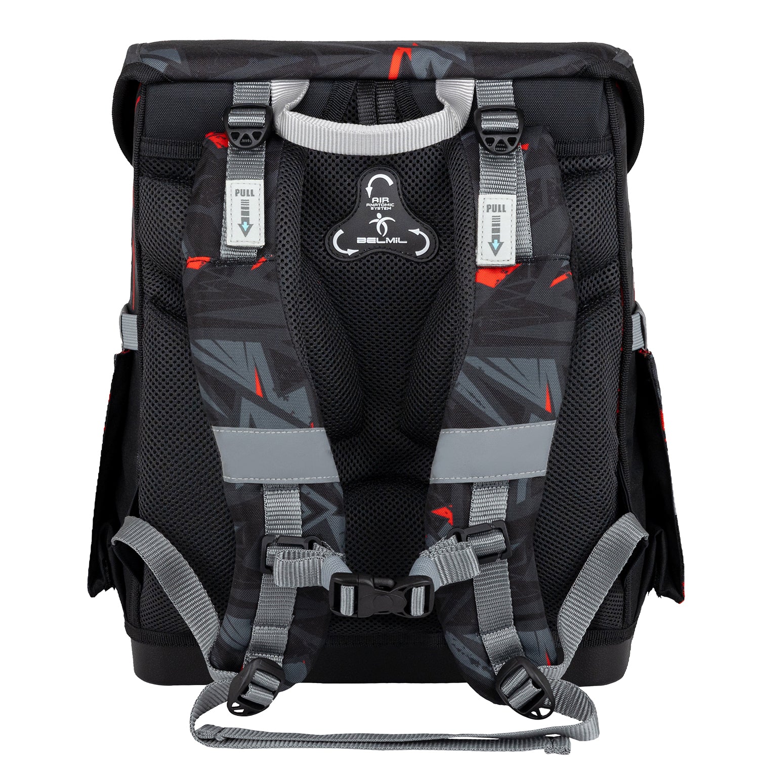 Complete 5-piece set of the Belmil Compact Ergonomic School Bag Set “Drivex” Design + Dinosaur Raincoat for boys.