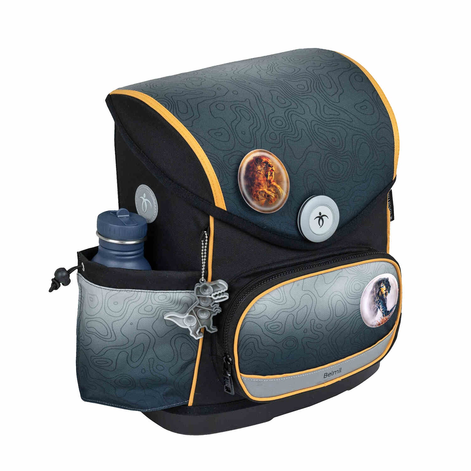 Premium Compact Plus Black Grey Schulranzen Set 5tlg.