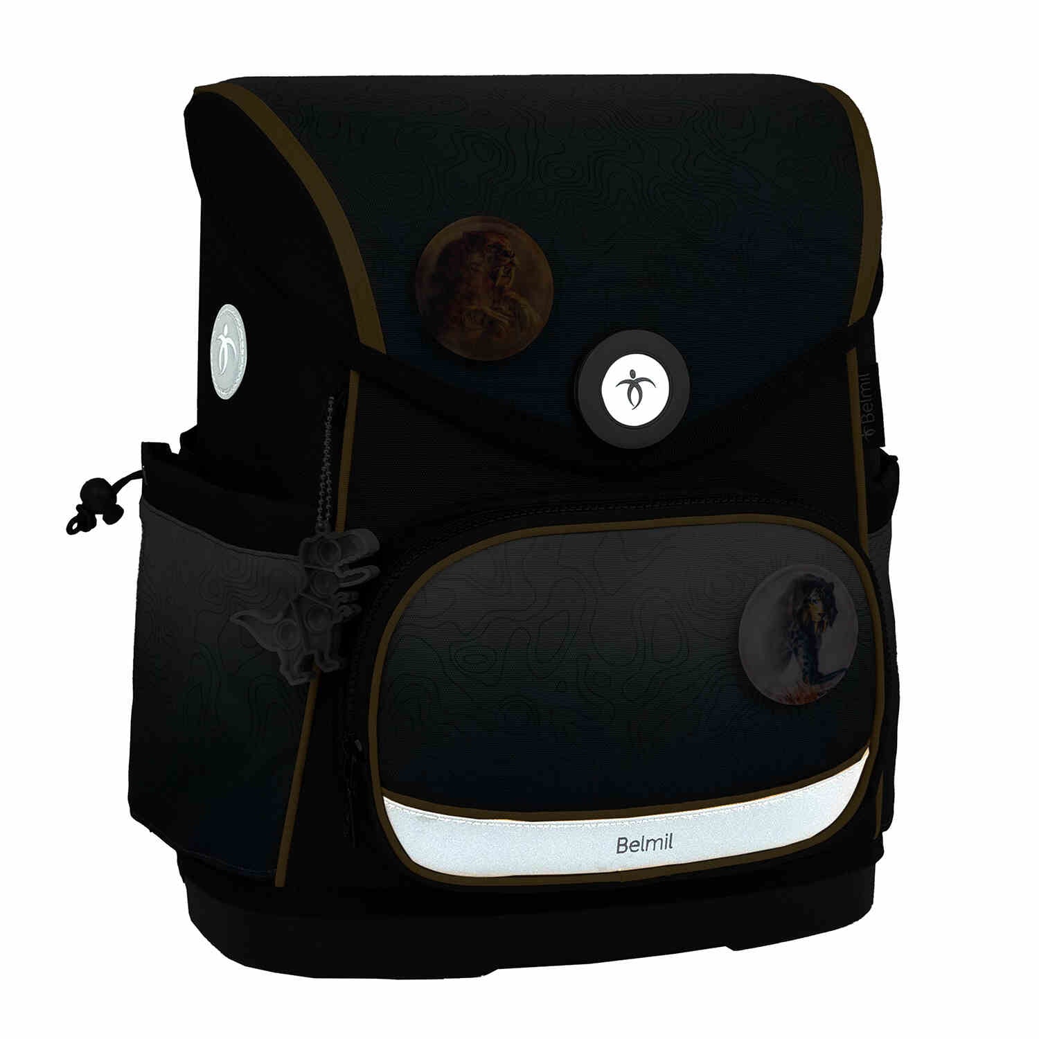 Premium Compact Plus Black Grey Schulranzen Set 5tlg.