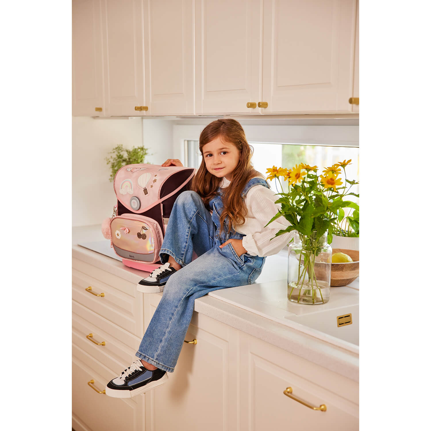 Durable Premium Belmil School Bag Set for Girls – Compact Plus Glam schoolbag set 5 pcs, suitable for school children from 110 cm.
