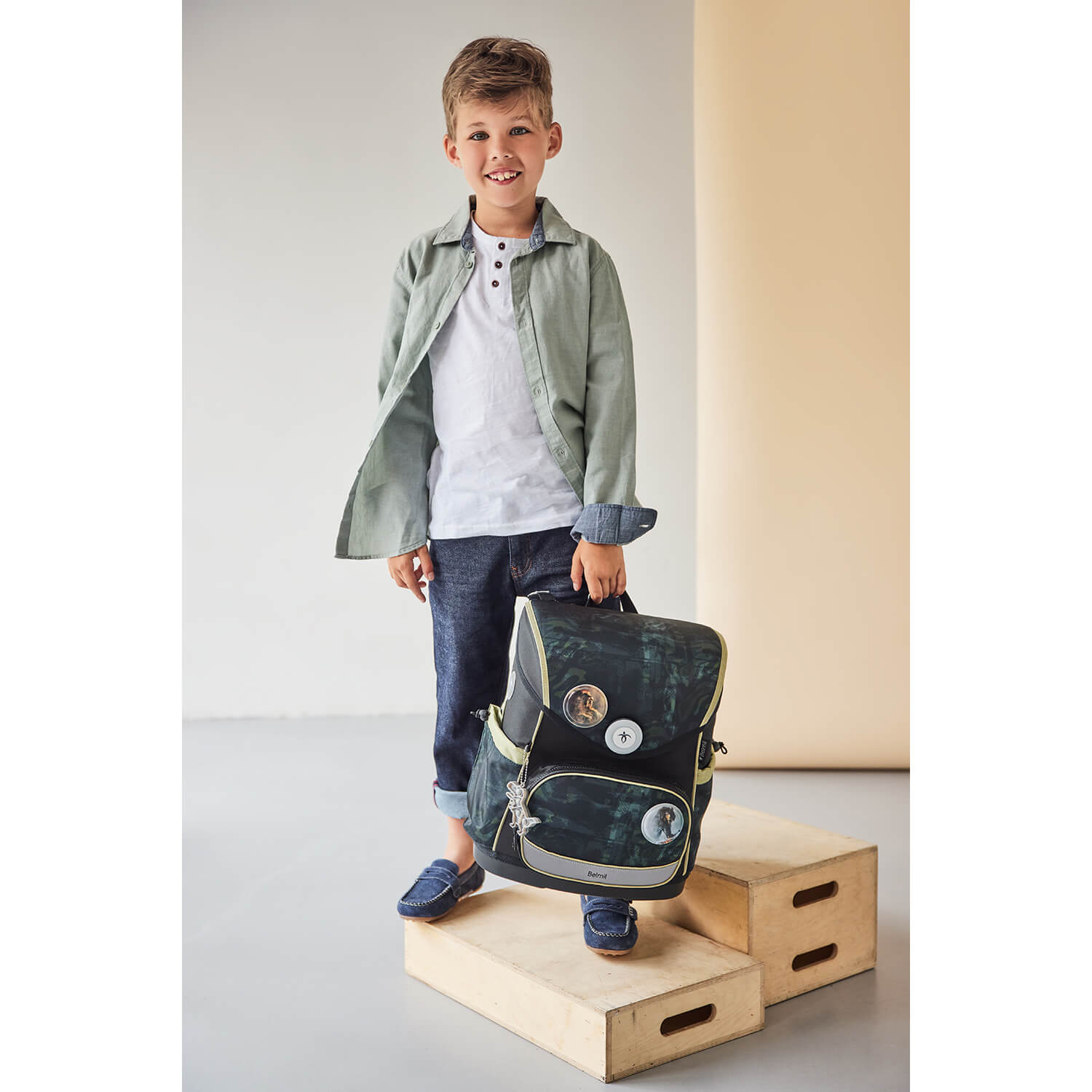 Premium Compact Plus Grey Stone Schulranzen Set 5tlg.
