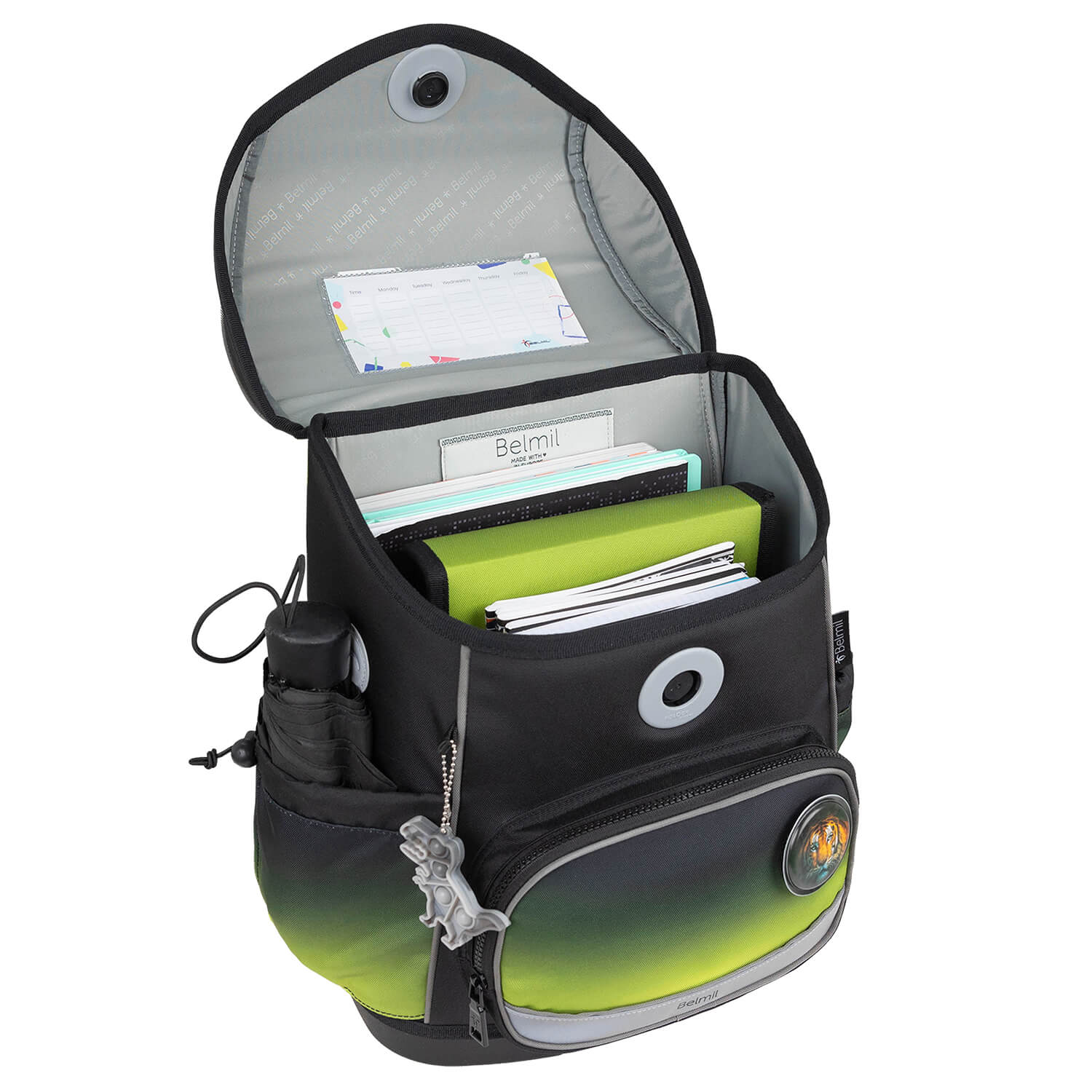 Premium Compact Plus Black Green Schulranzen Set 5tlg.