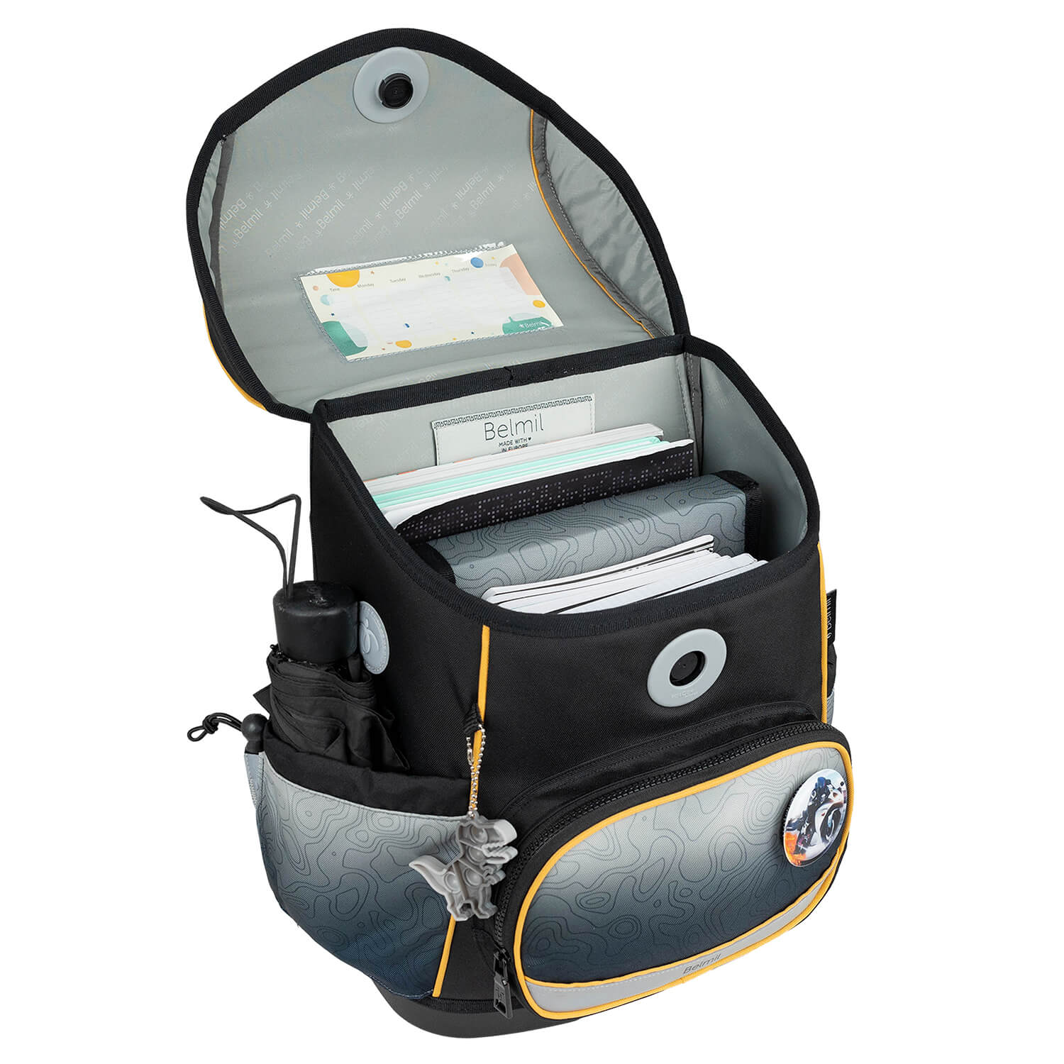 Premium Compact Plus Black Grey Schulranzen Set 5tlg.