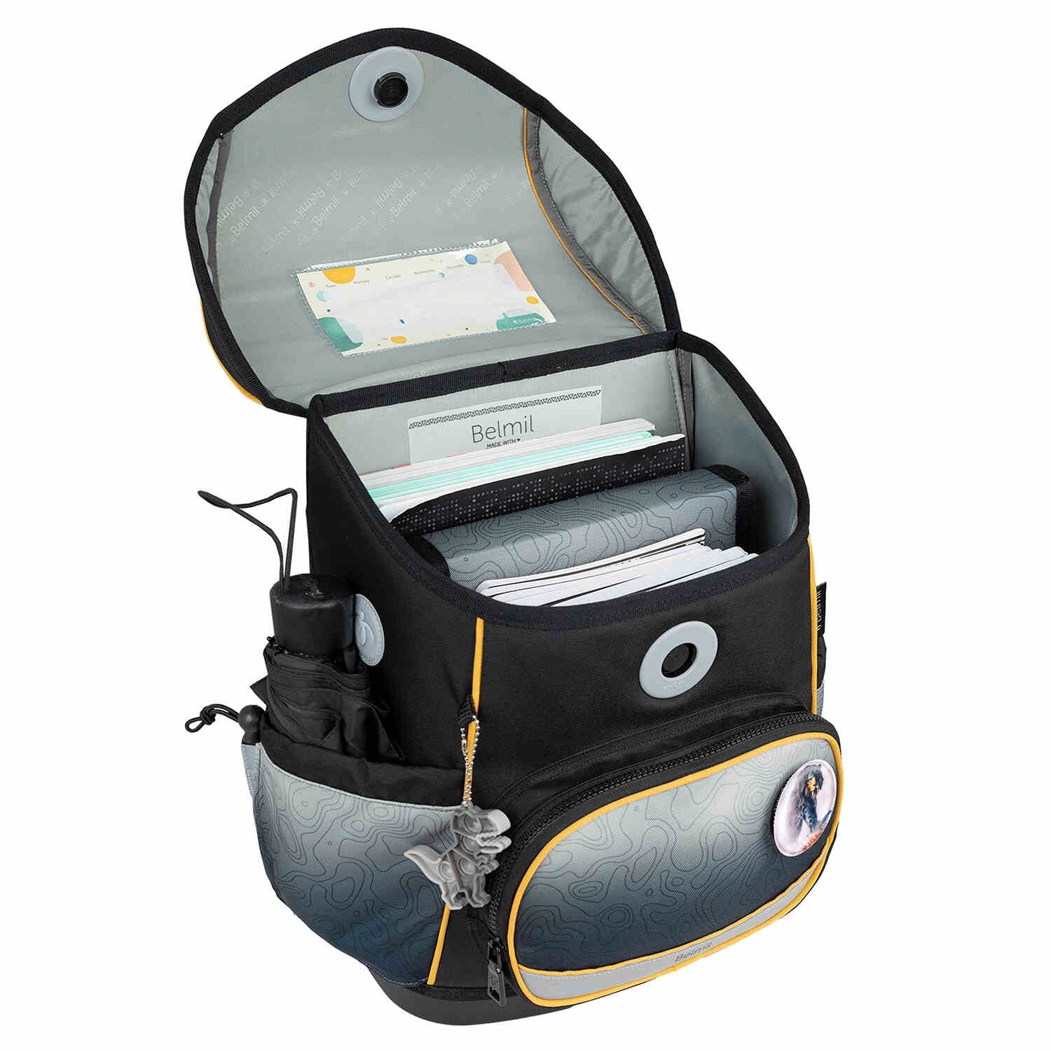 Premium Compact Plus Black Grey Schulranzen Set 5tlg.