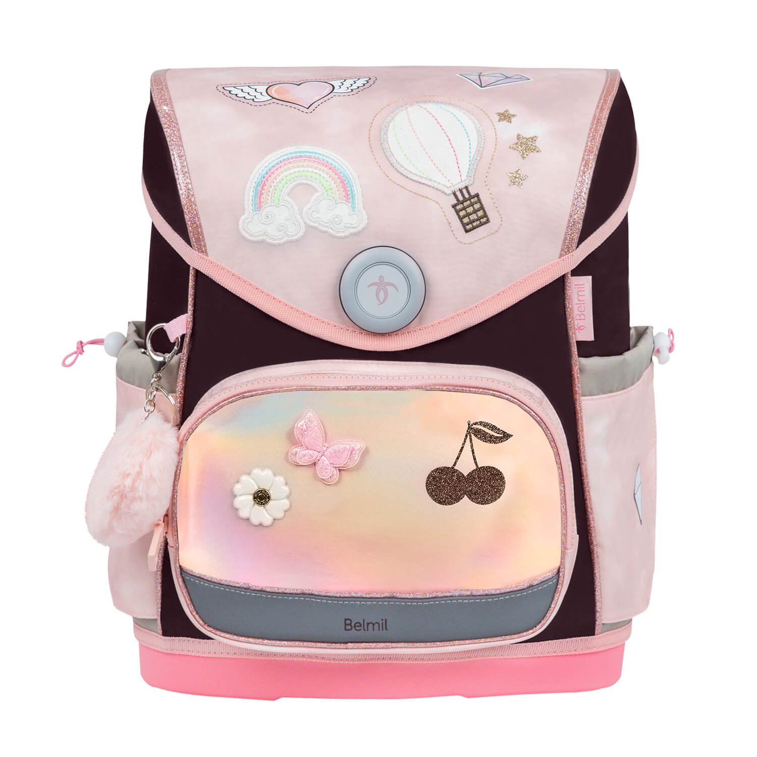 Chic Premium Belmil School Bag Set for Girls – Compact Plus Glam schoolbag set 5 pcs with height-adjustable back panel.