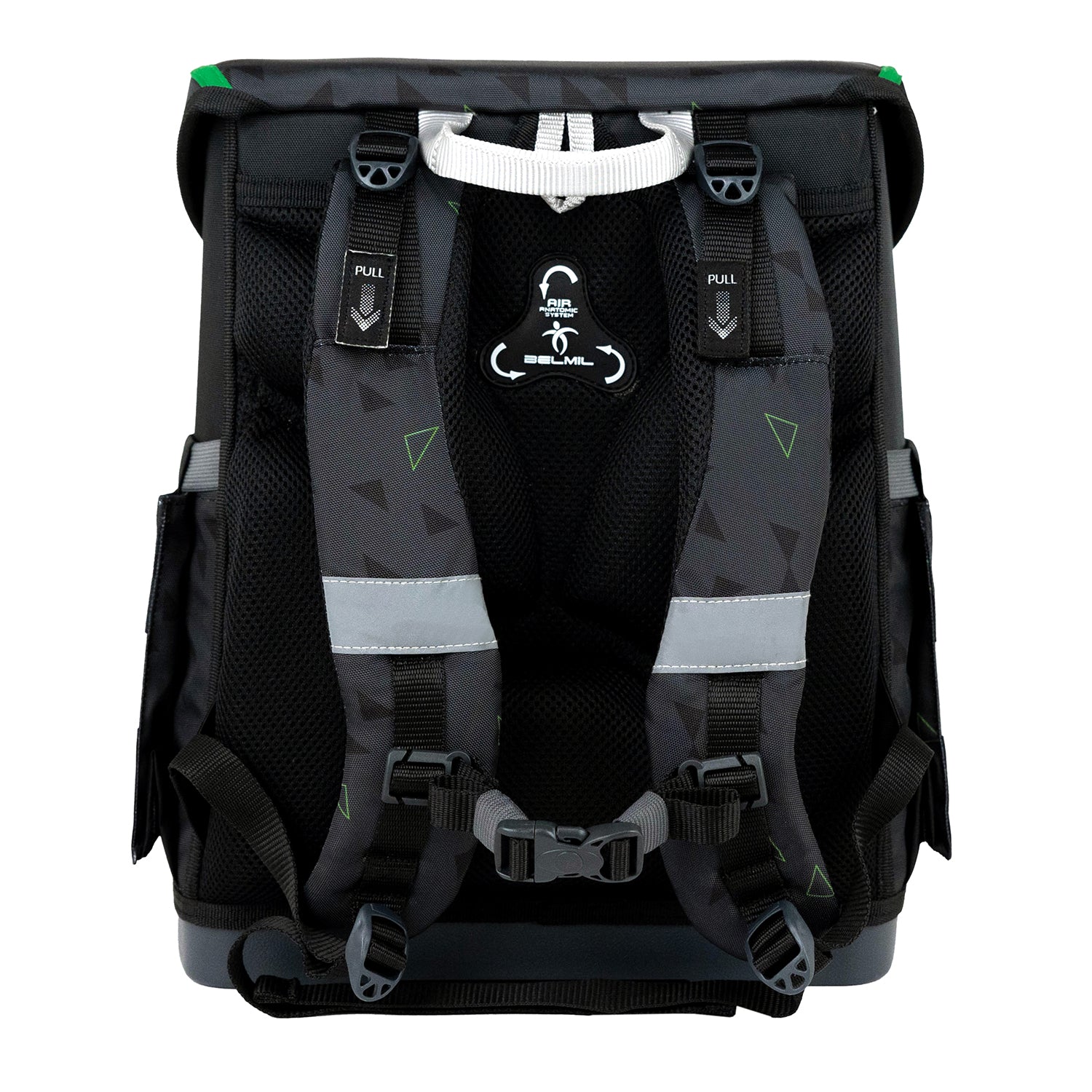 Adjustable straps of the Ergonomic School Bag Set for Boys – Belmil Compact Striker X schoolbag set 5 pcs, ensuring a comfortable and custom fit for growing children.