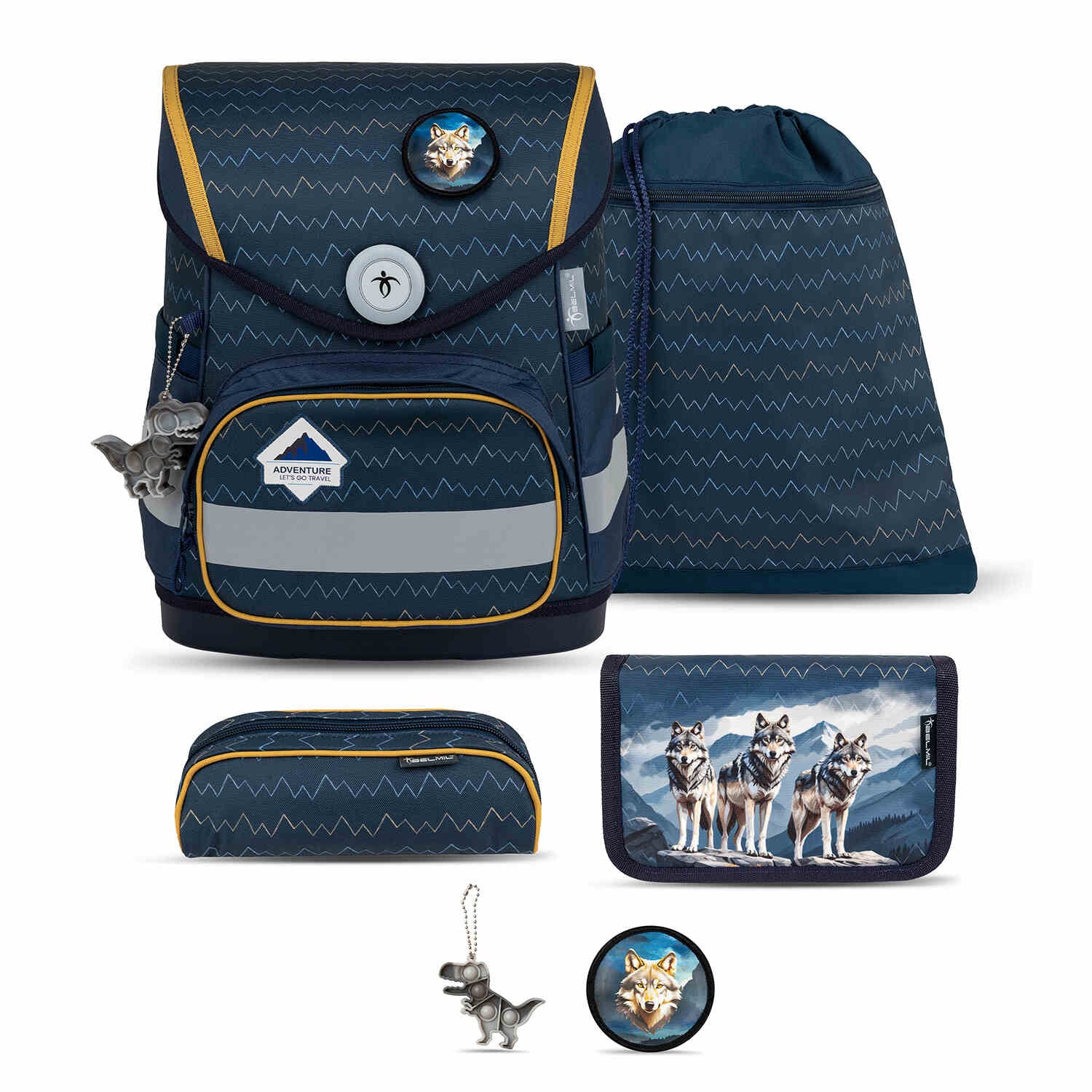 Compact Wolves Schulranzen-Set 5 tlg.