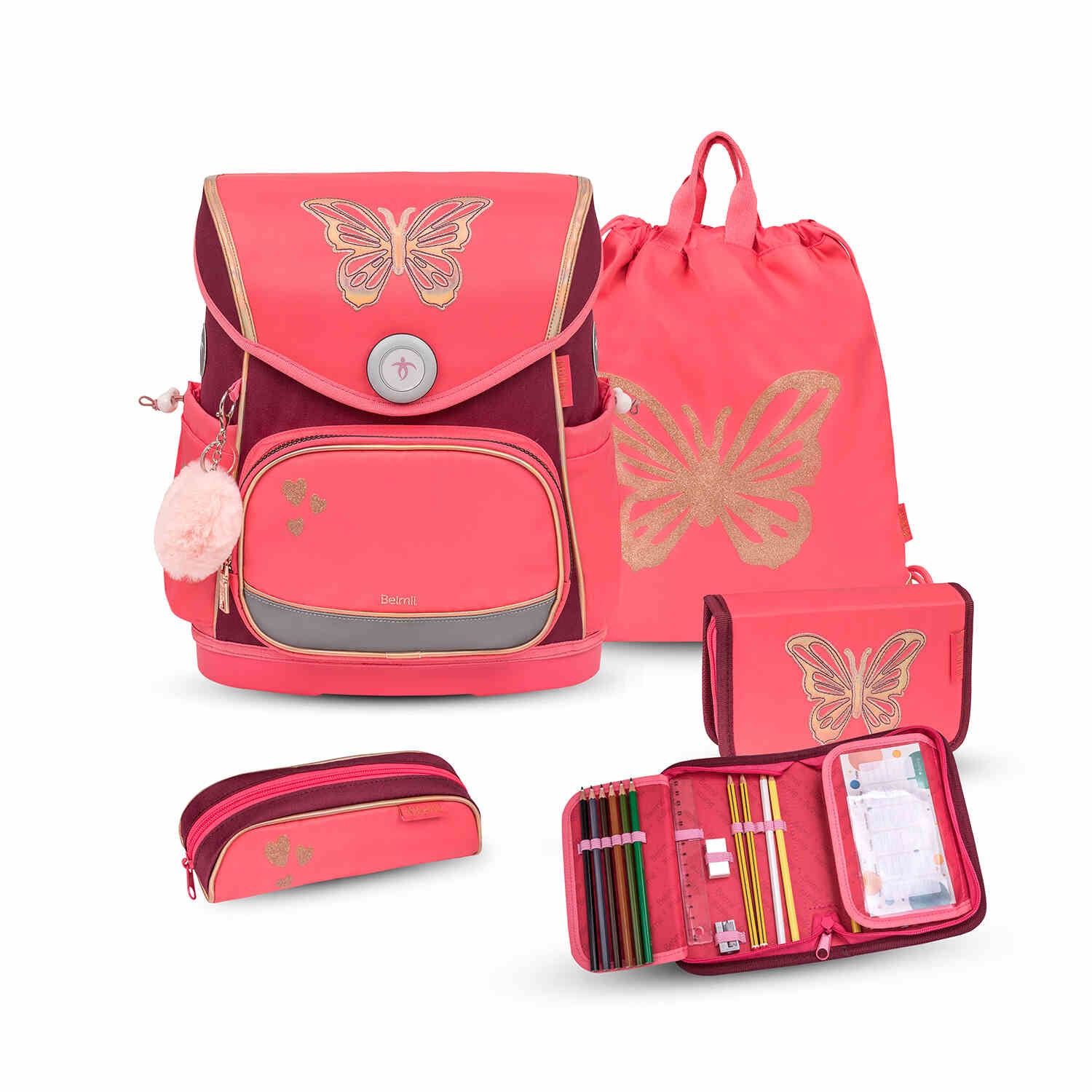 Premium Compact Plus Coral Schulranzen Set 5tlg.