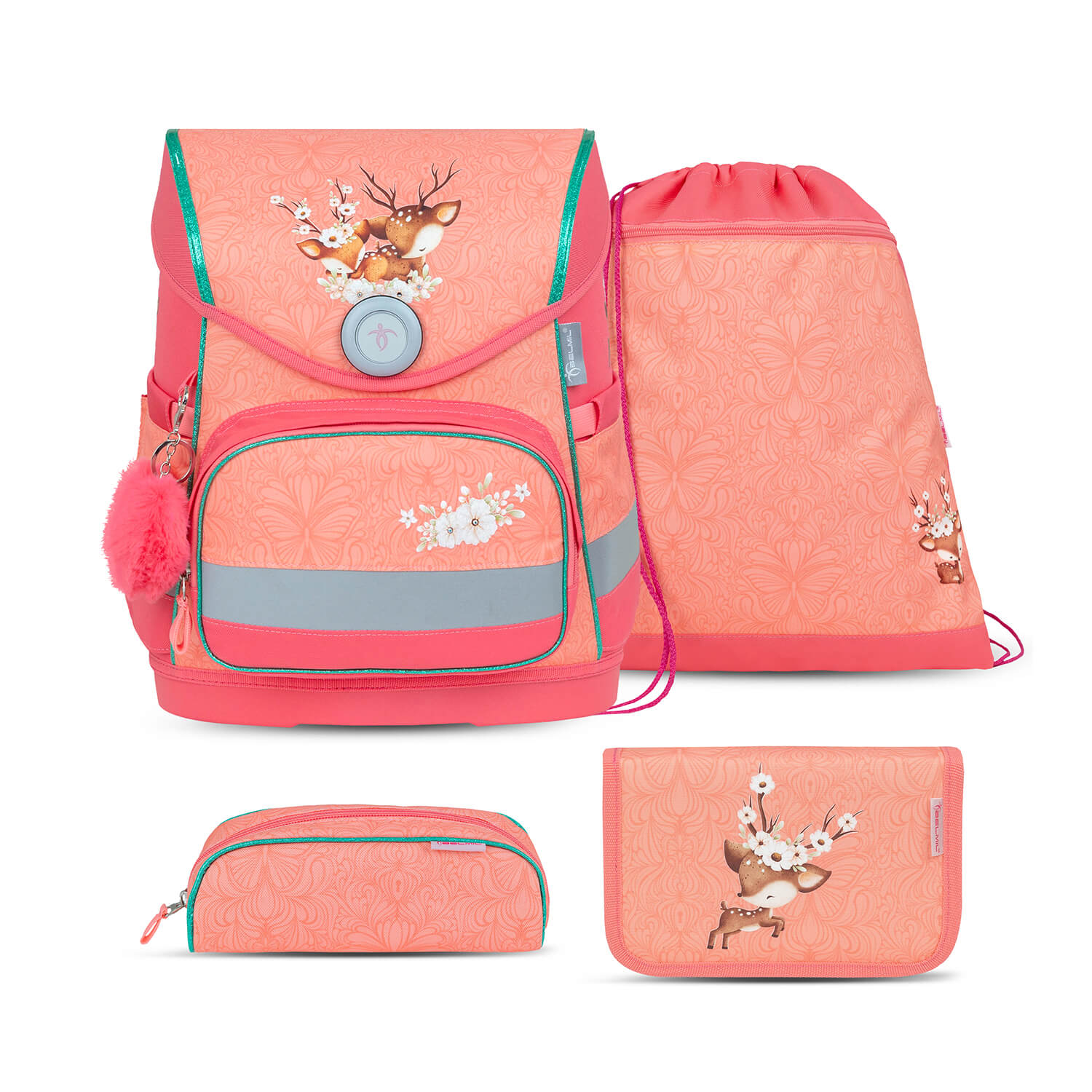 Compact Cute Doe schoolbag set 4 pcs