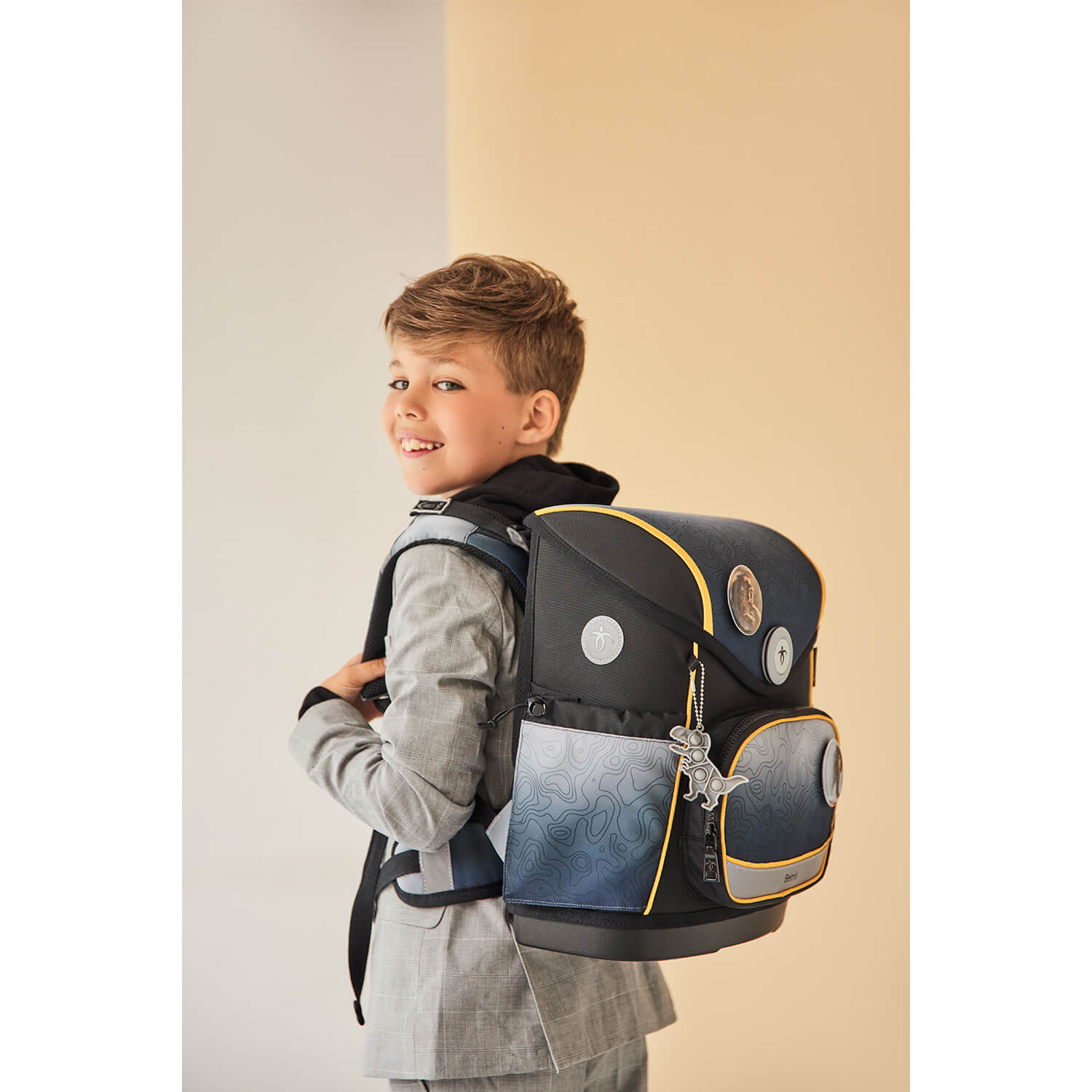 Premium Compact Plus Black Grey Schulranzen Set 5tlg.