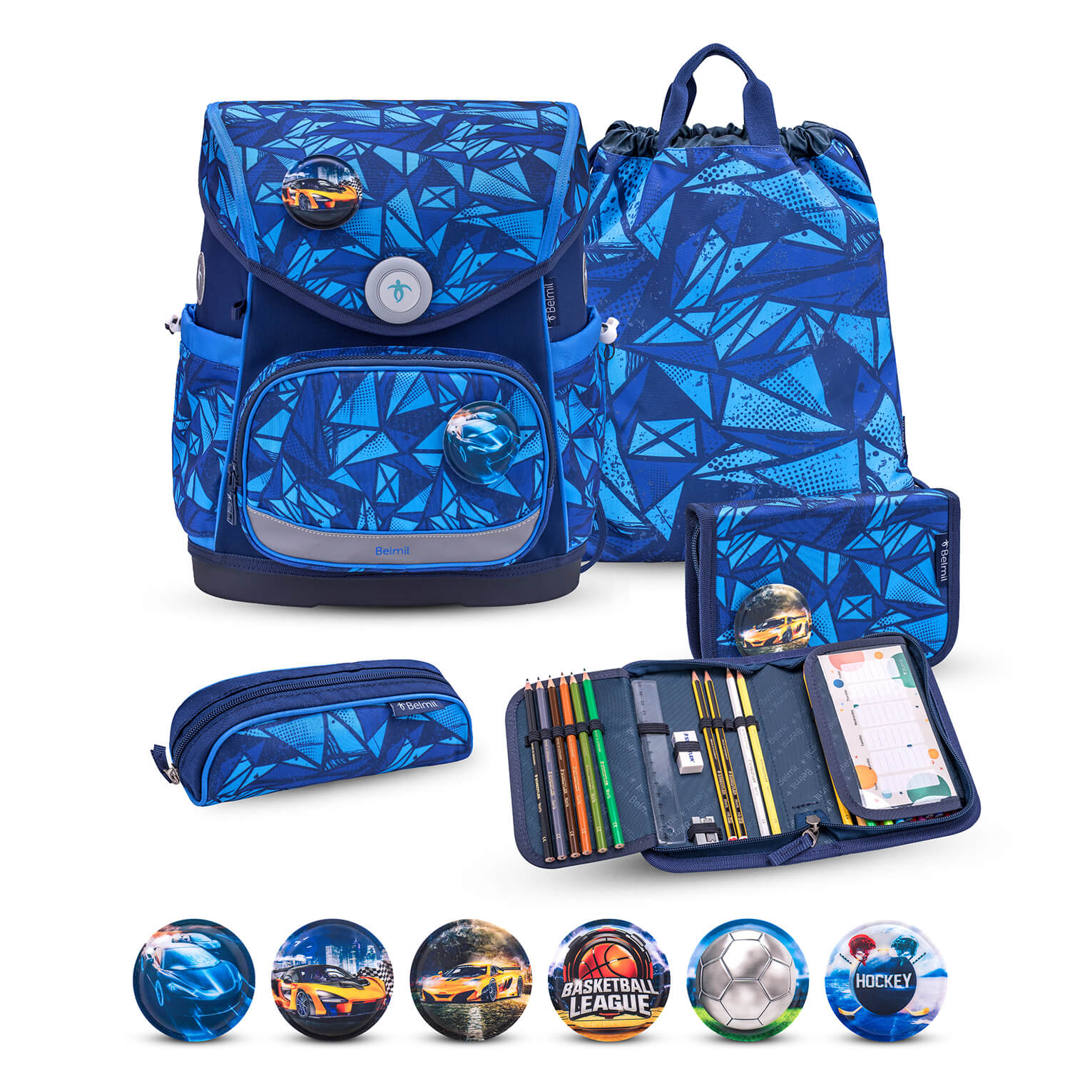 Premium Compact Plus Glacier Blue Schulranzen Set 5tlg.