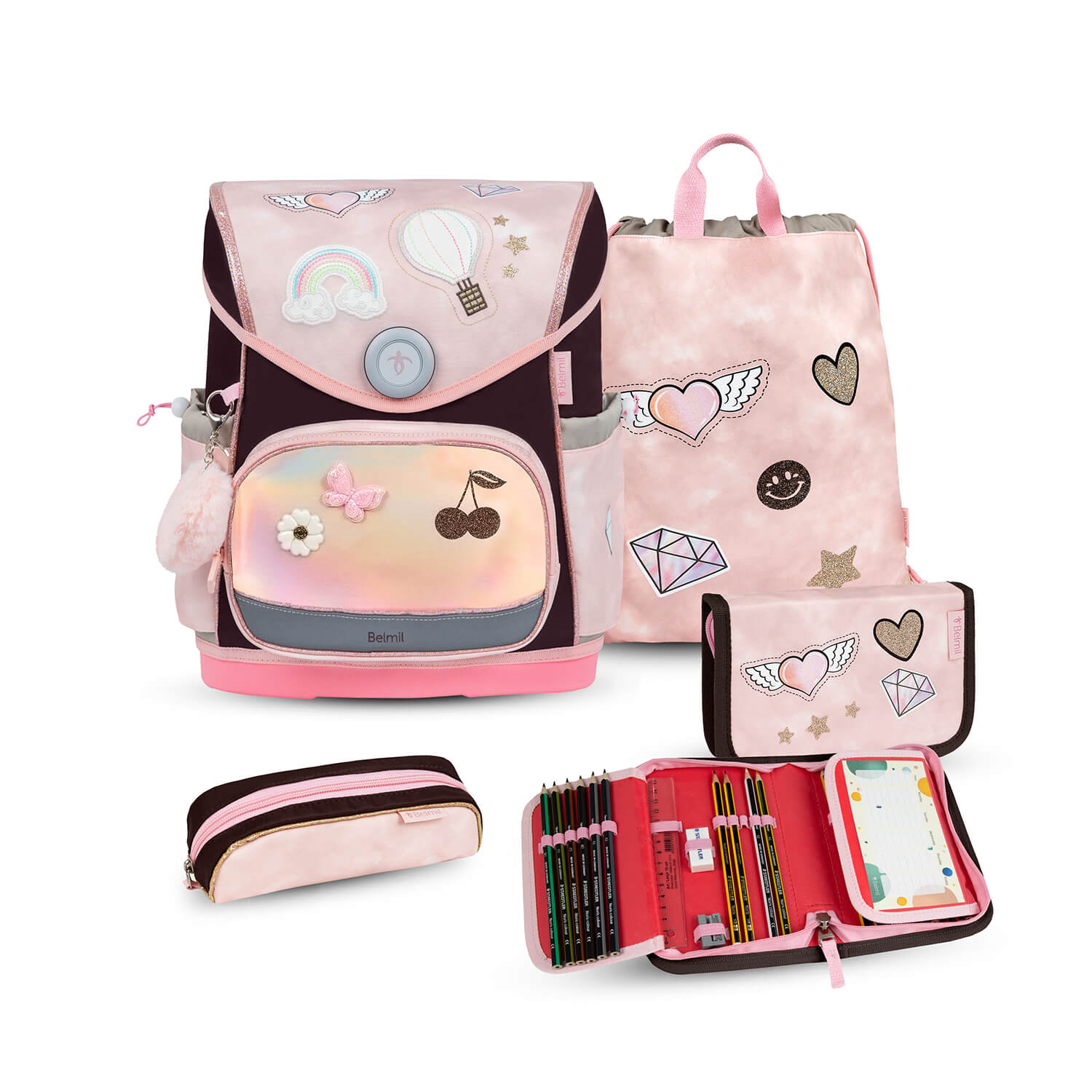 Premium Compact Plus Glam Schulranzen Set 5tlg.