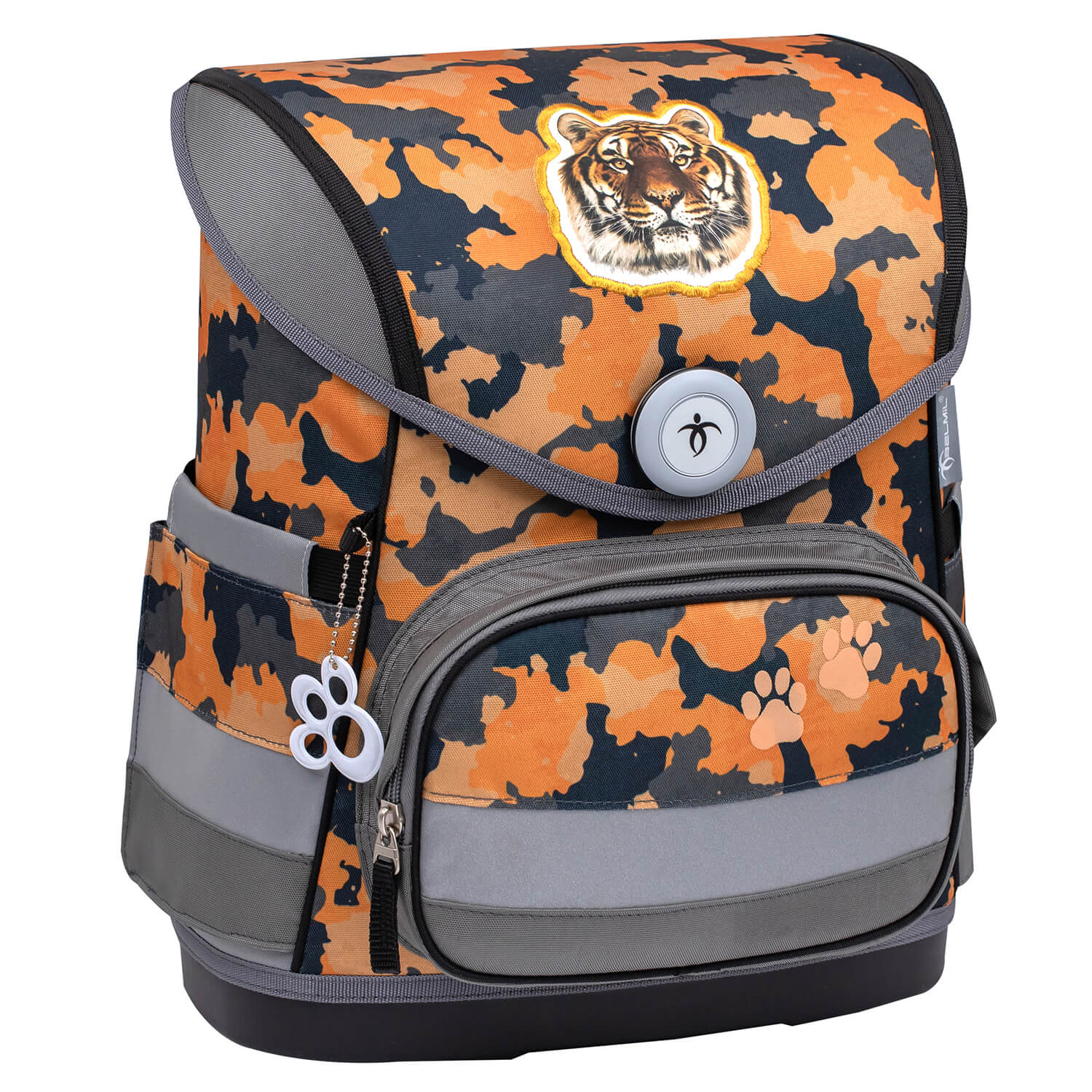 Compact Orange Camouflage Schulranzen Set 4 tlg.