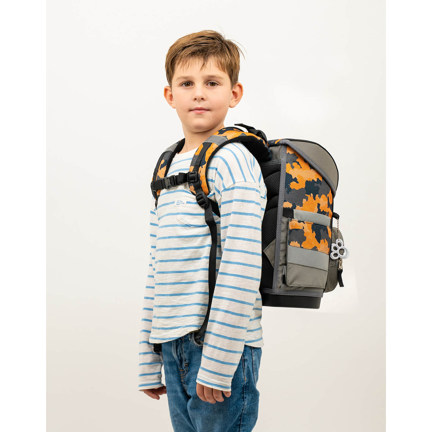 Compact Orange Camouflage Schulranzen Set 4 tlg.