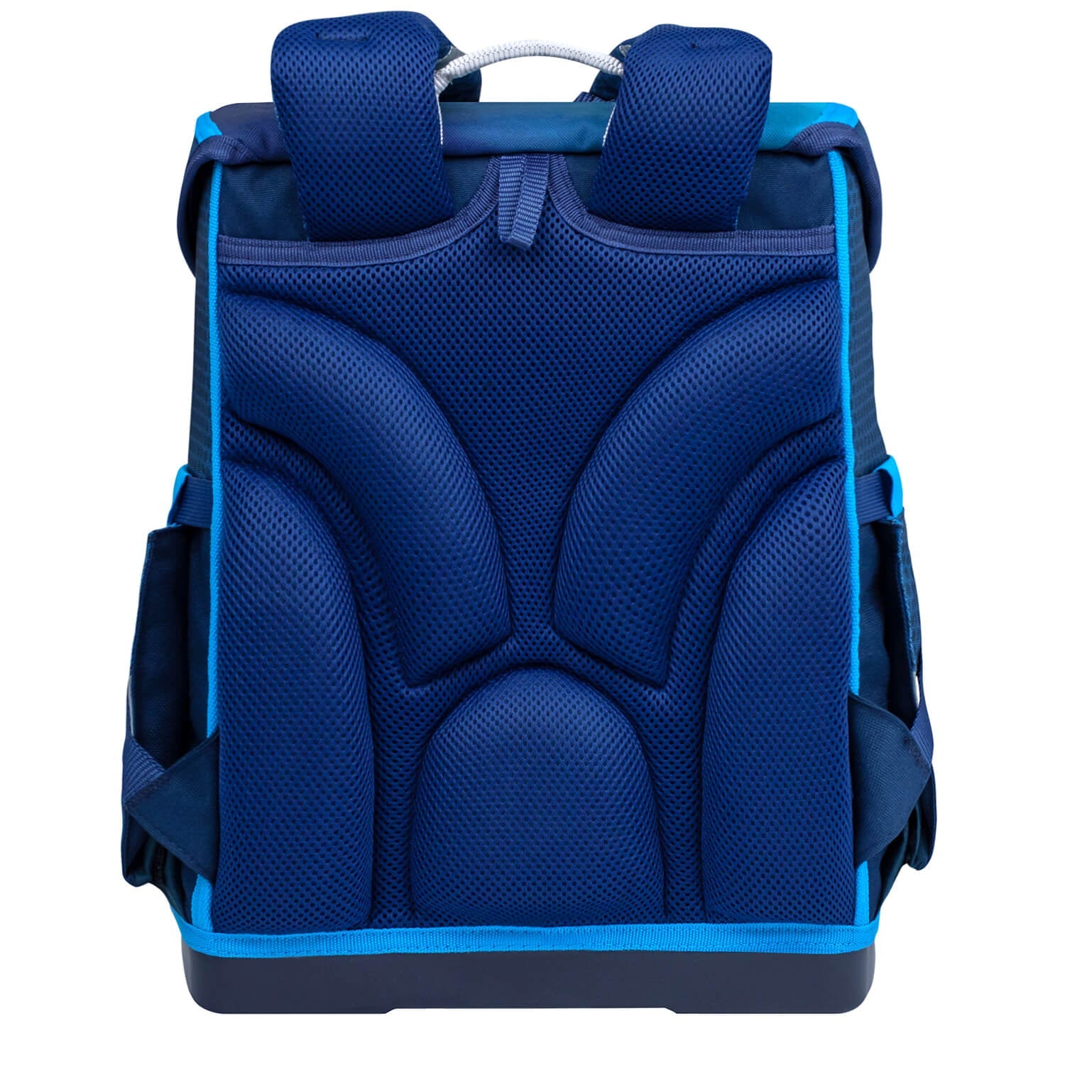 Adjustable chest and shoulder straps of the Ergonomic School Bag Set for Boys – Belmil Compact Racing Blue Neon schoolbag set 4 pcs.