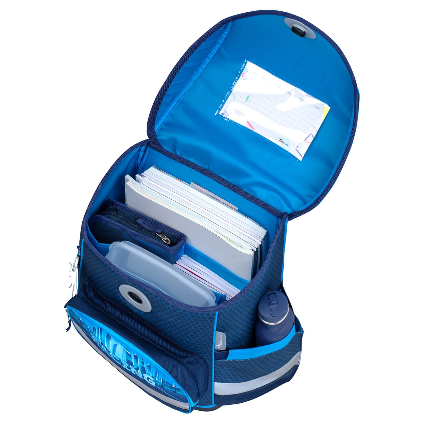 Compact Racing Blue Neon Schulranzen Set 4 tlg.