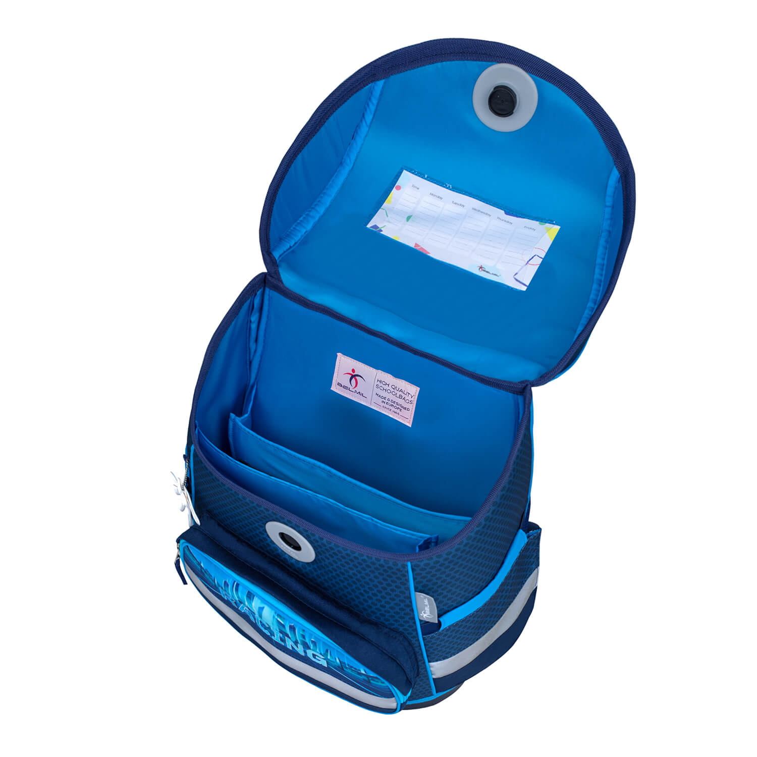 Compact Racing Blue Neon Schulranzen Set 4 tlg.