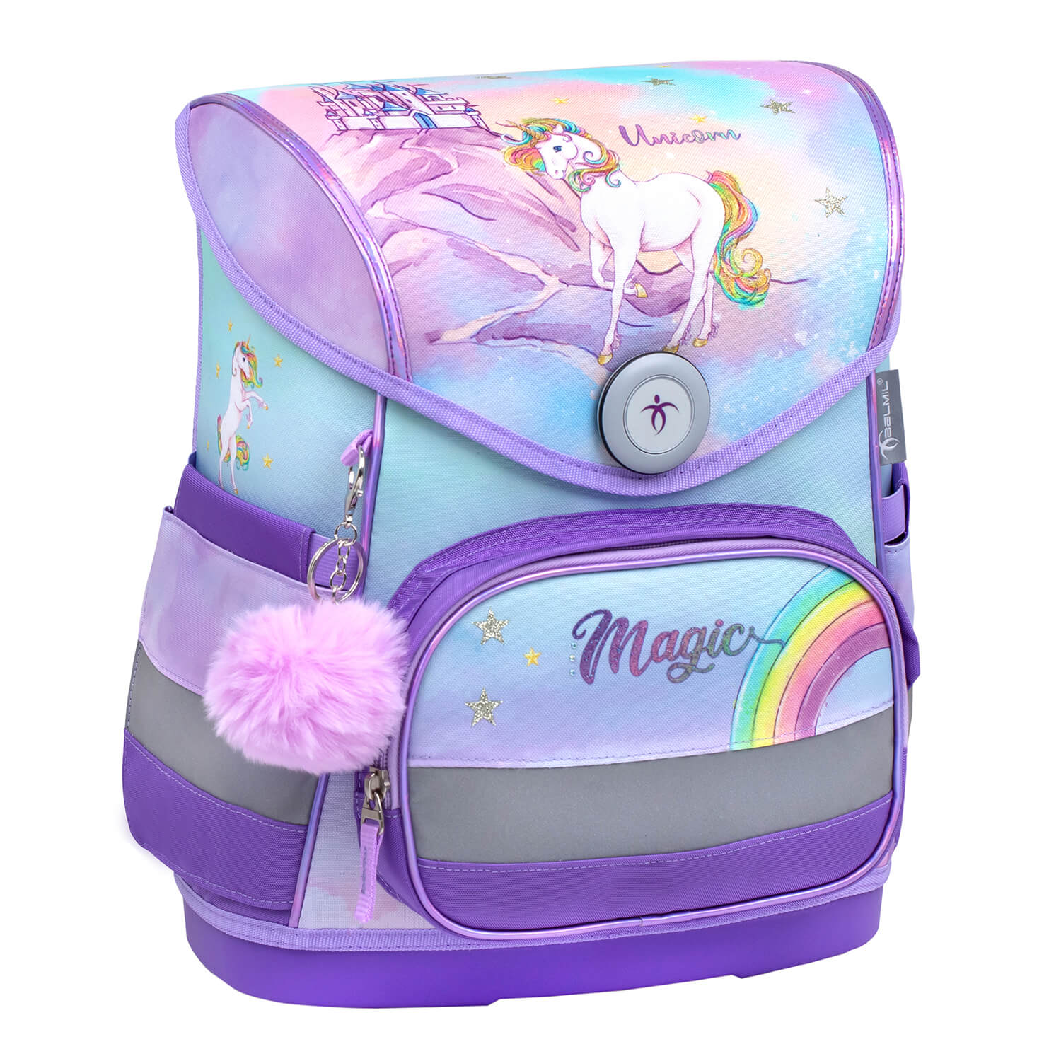 Compact Rainbow Unicorn Magic Schulranzen Set 4 tlg.
