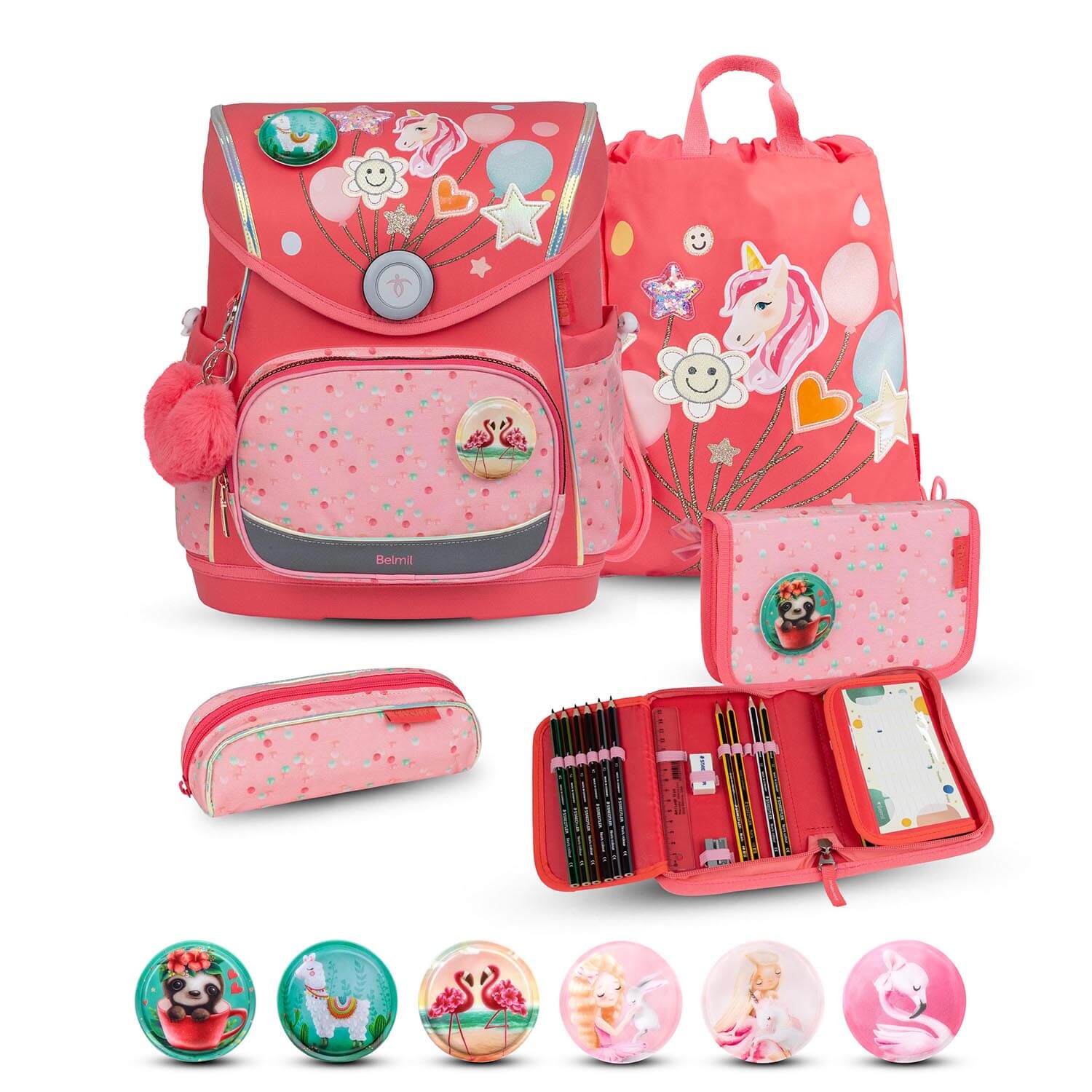 Premium Compact Plus Rose Quartz Schulranzen Set 5tlg.