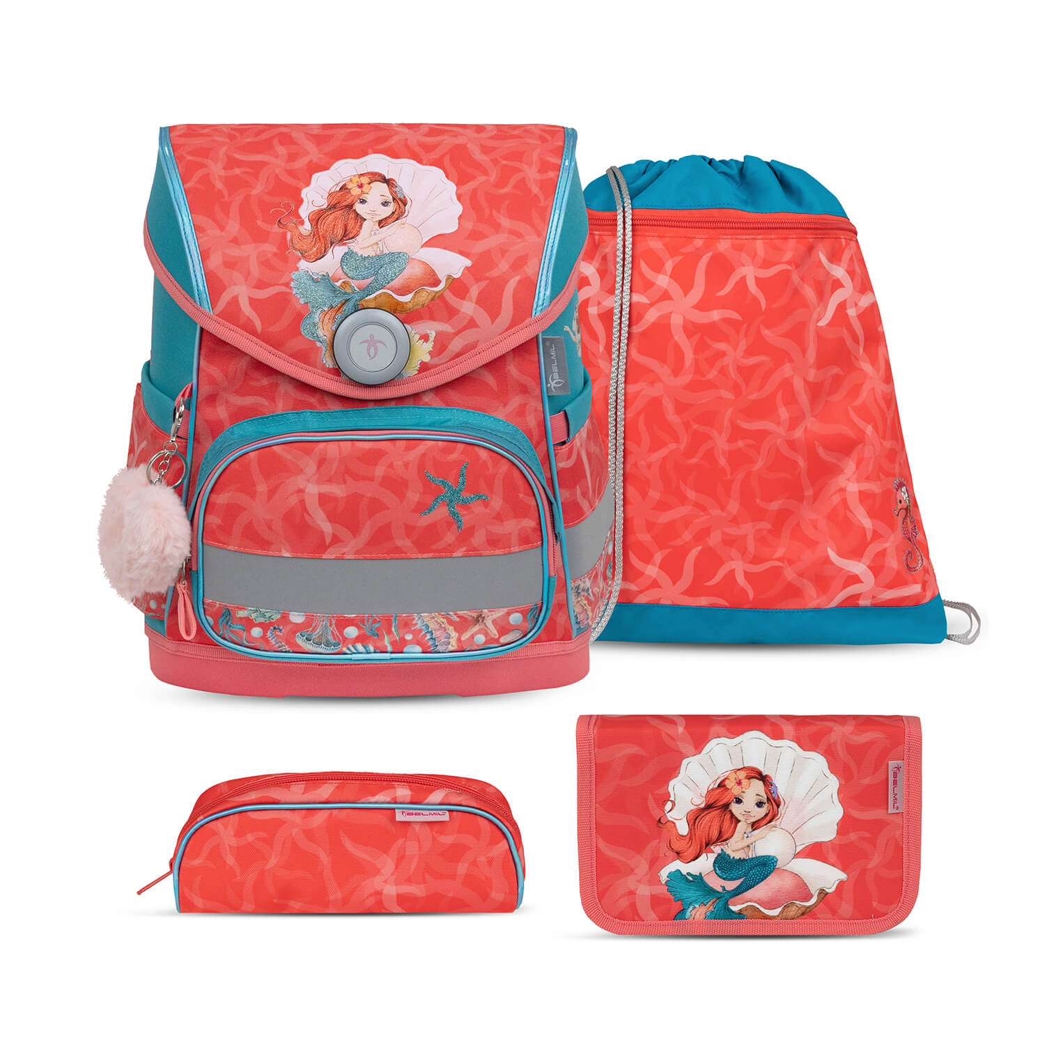 Compact Sea Queen schoolbag set 4 pcs