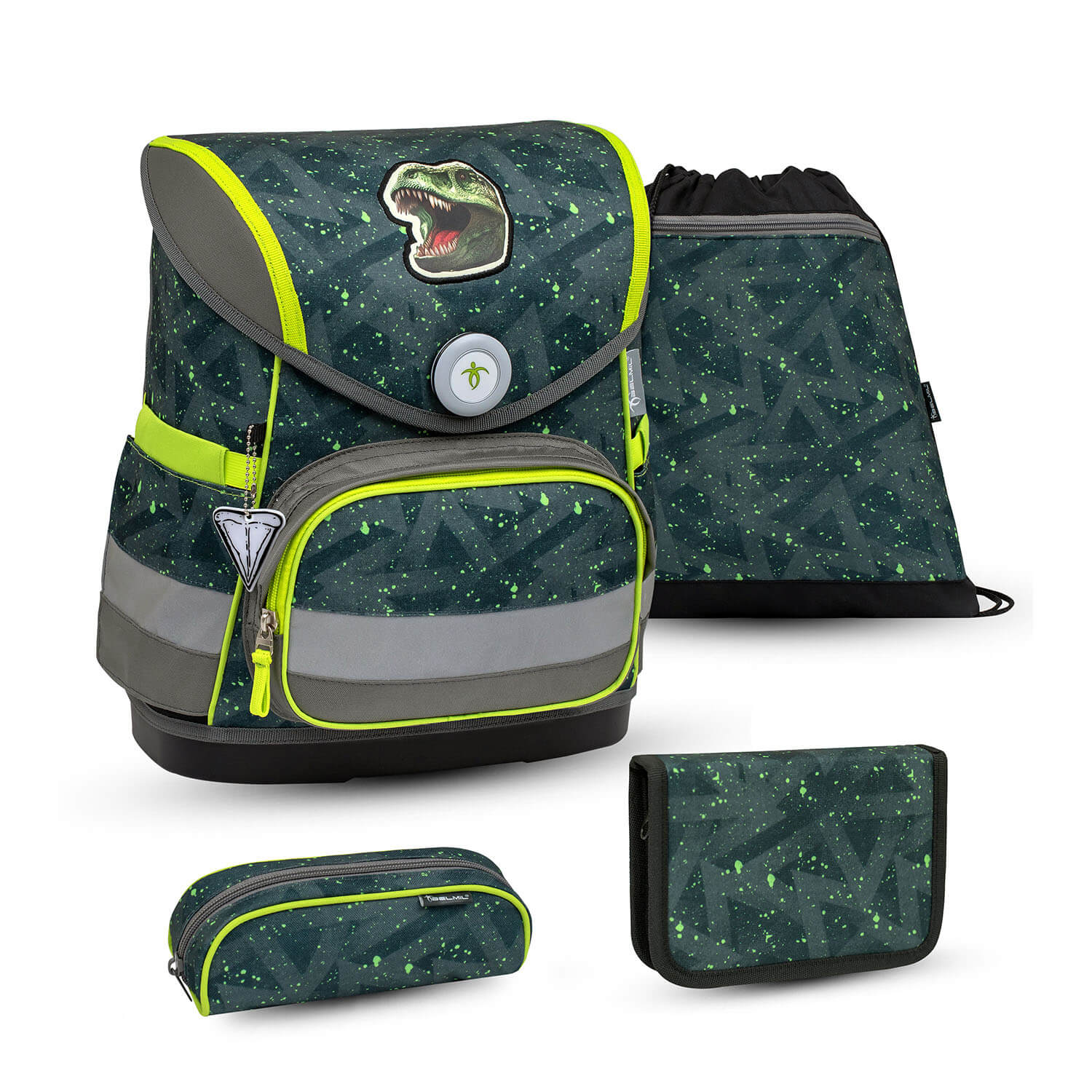 Compact T-rex Roar schoolbag set 4 pcs