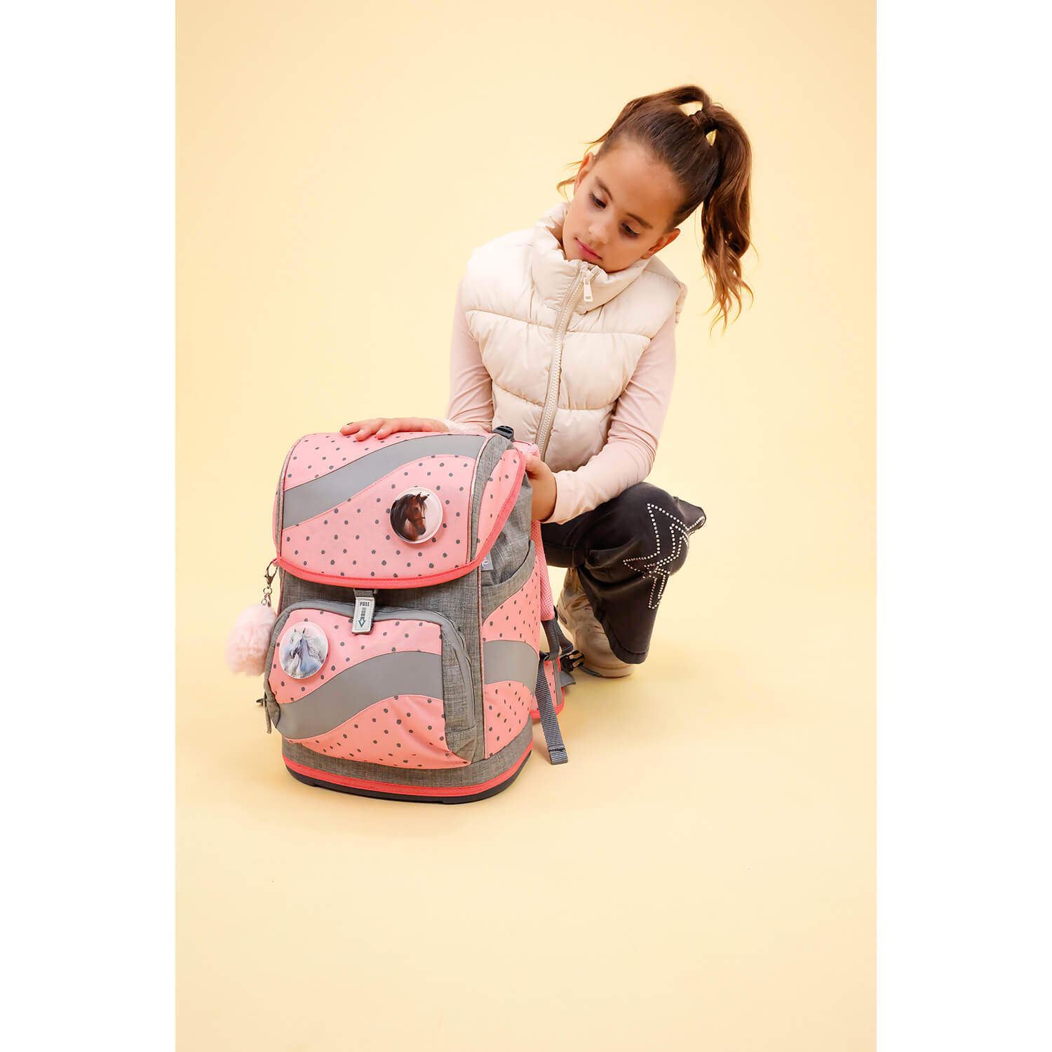 Smarty Pink Dots 2 Schulranzen Set 5 tlg.