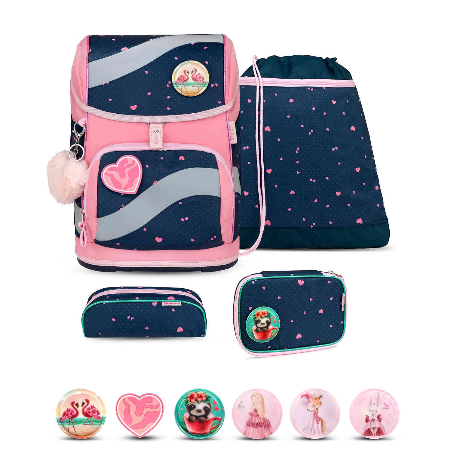 Smarty In Love With Hearts schoolbag set 5 pcs