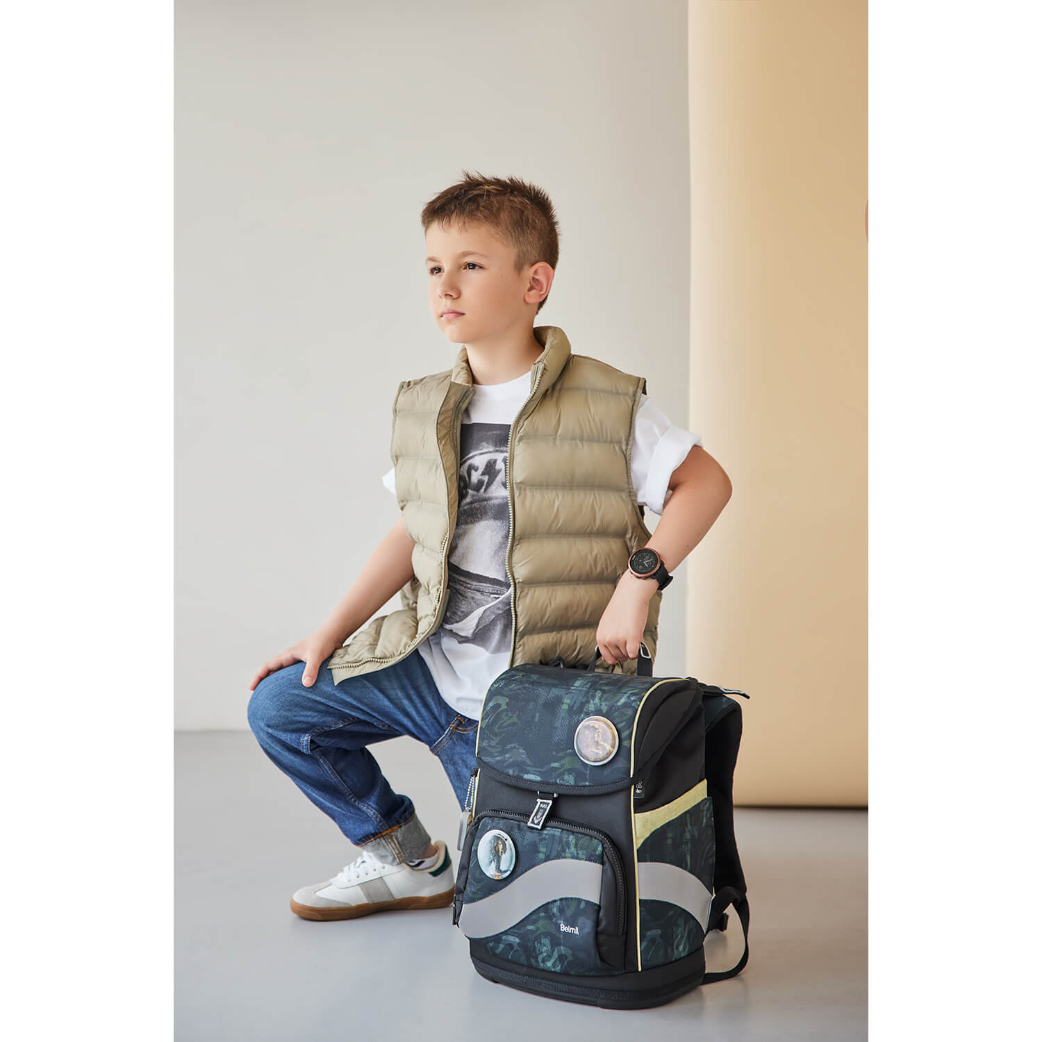 Smarty Plus Grey Stone Schoolbag set 5pcs.