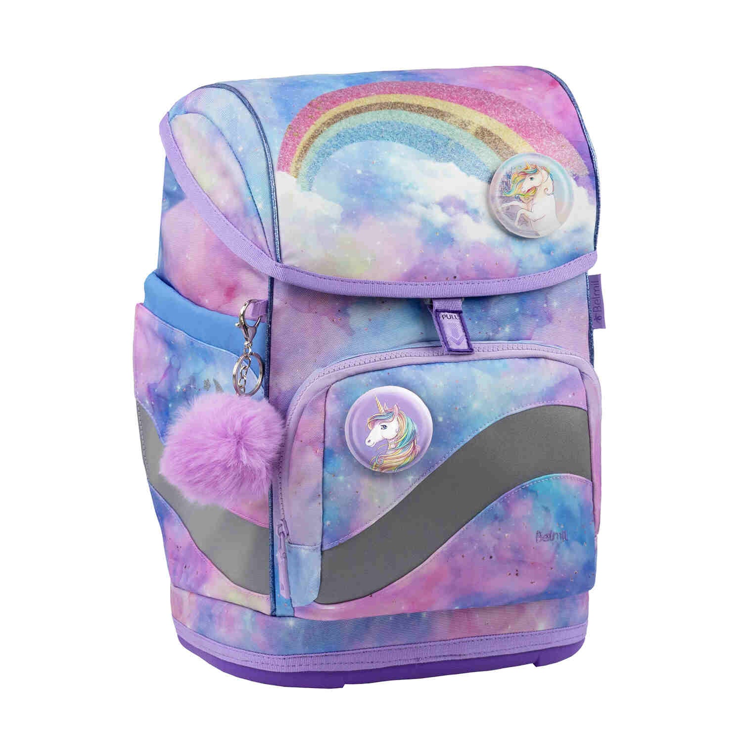 Stylish view of the Premium Belmil School Bag Set for Girls – Smarty Plus Moonlight schoolbag set 6 pcs, designed for school children over 120 cm.