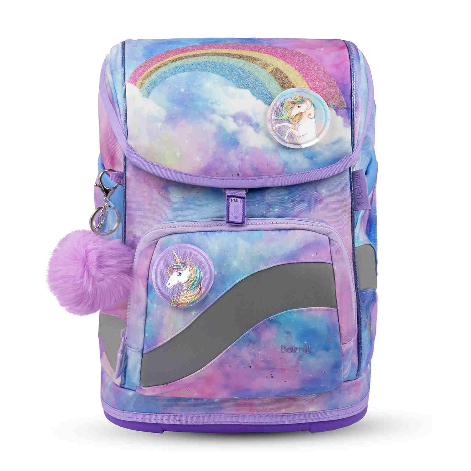 Back panel adjustment feature of the Premium Belmil School Bag Set for Girls – Smarty Plus Moonlight schoolbag set 6 pcs for personalized fit.