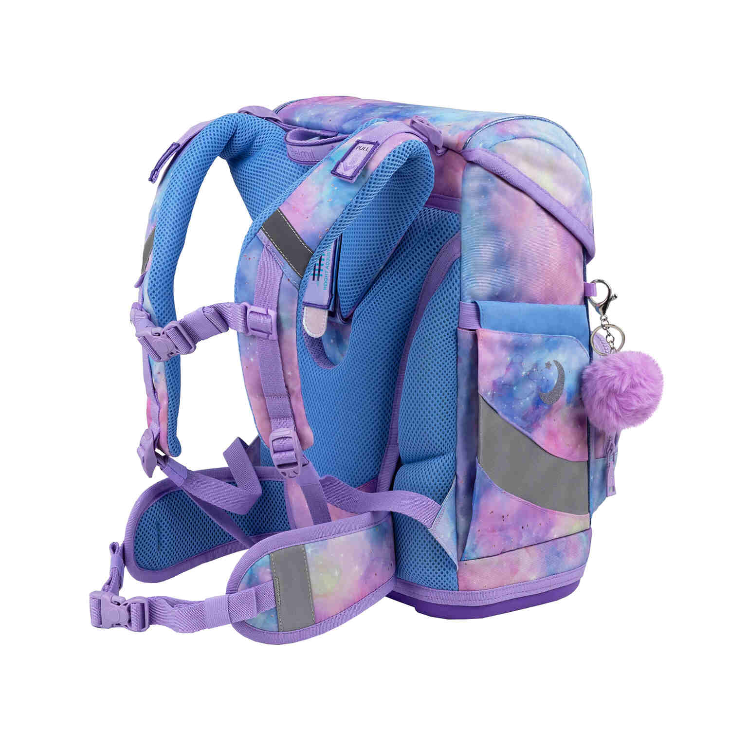 Colorful design of the Premium Belmil School Bag Set for Girls – Smarty Plus Moonlight schoolbag set 6 pcs, perfect for trendy school kids.