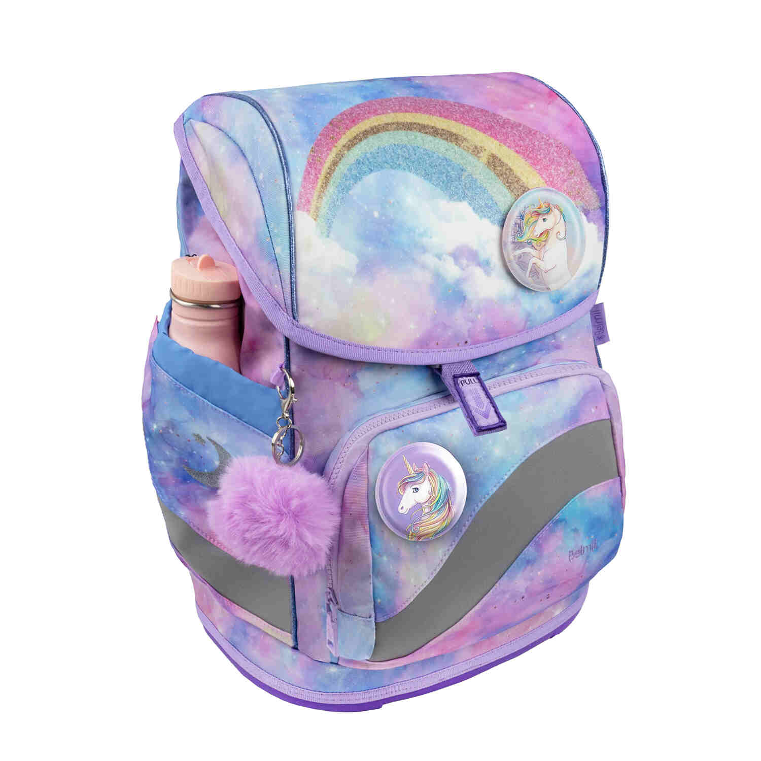 In-use image of the Premium Belmil School Bag Set for Girls – Smarty Plus Moonlight schoolbag set 6 pcs, demonstrating its practical features.