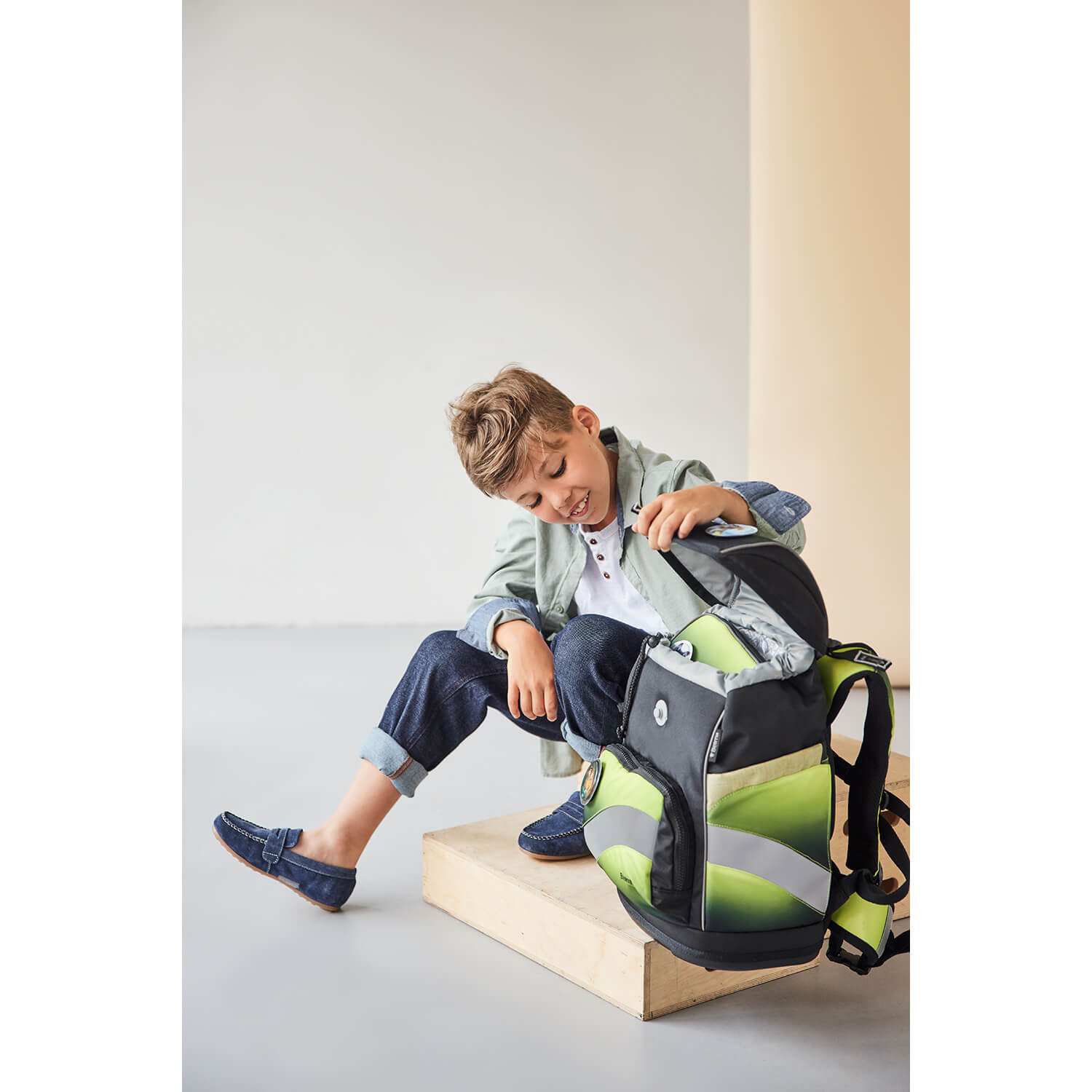 Smarty Plus Black Green Schulranzen Set 6tlg.