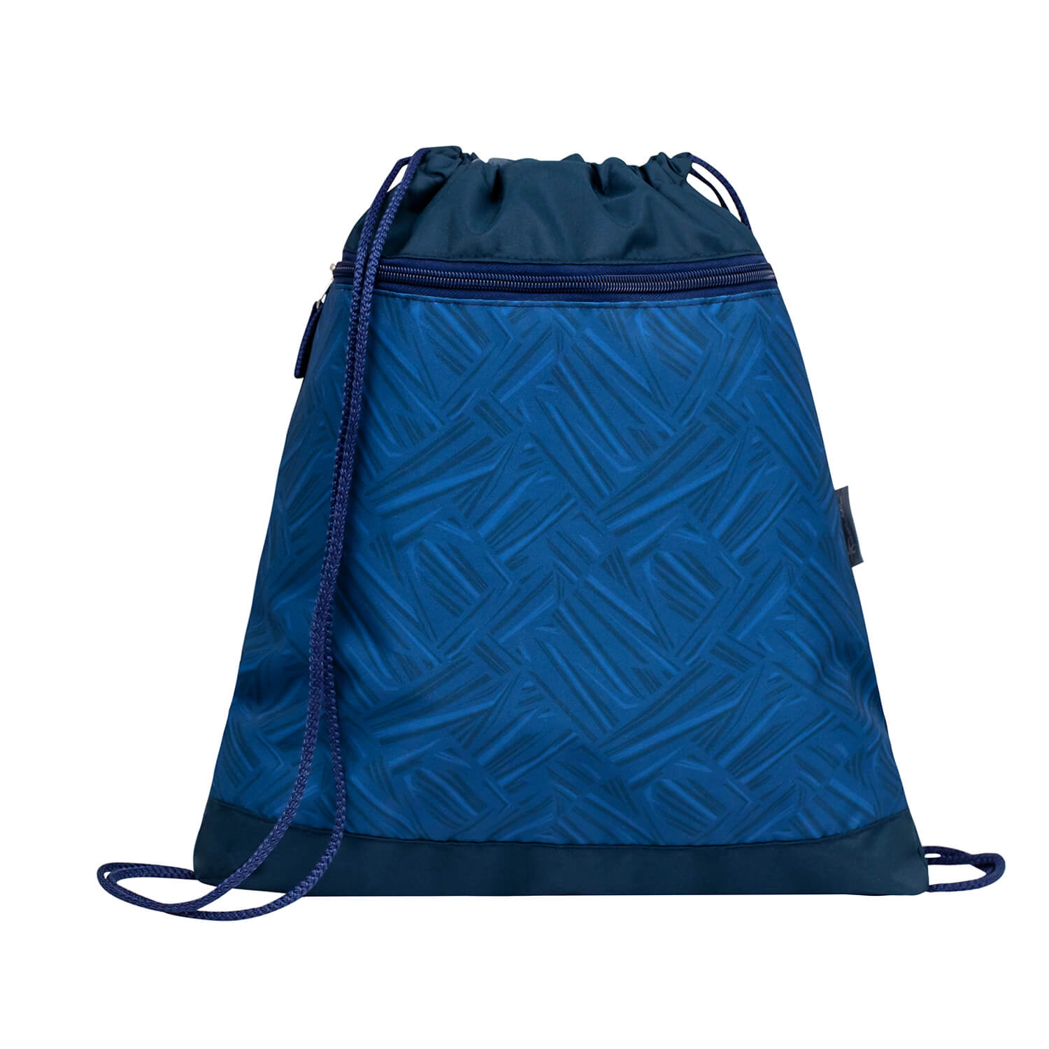 A child wearing the Belmil Smarty Blue Motion Ergonomic School Bag Set – 5-Piece Set with 9 Interchangeable Patches and Hip Belt, demonstrating its practicality and style in school.