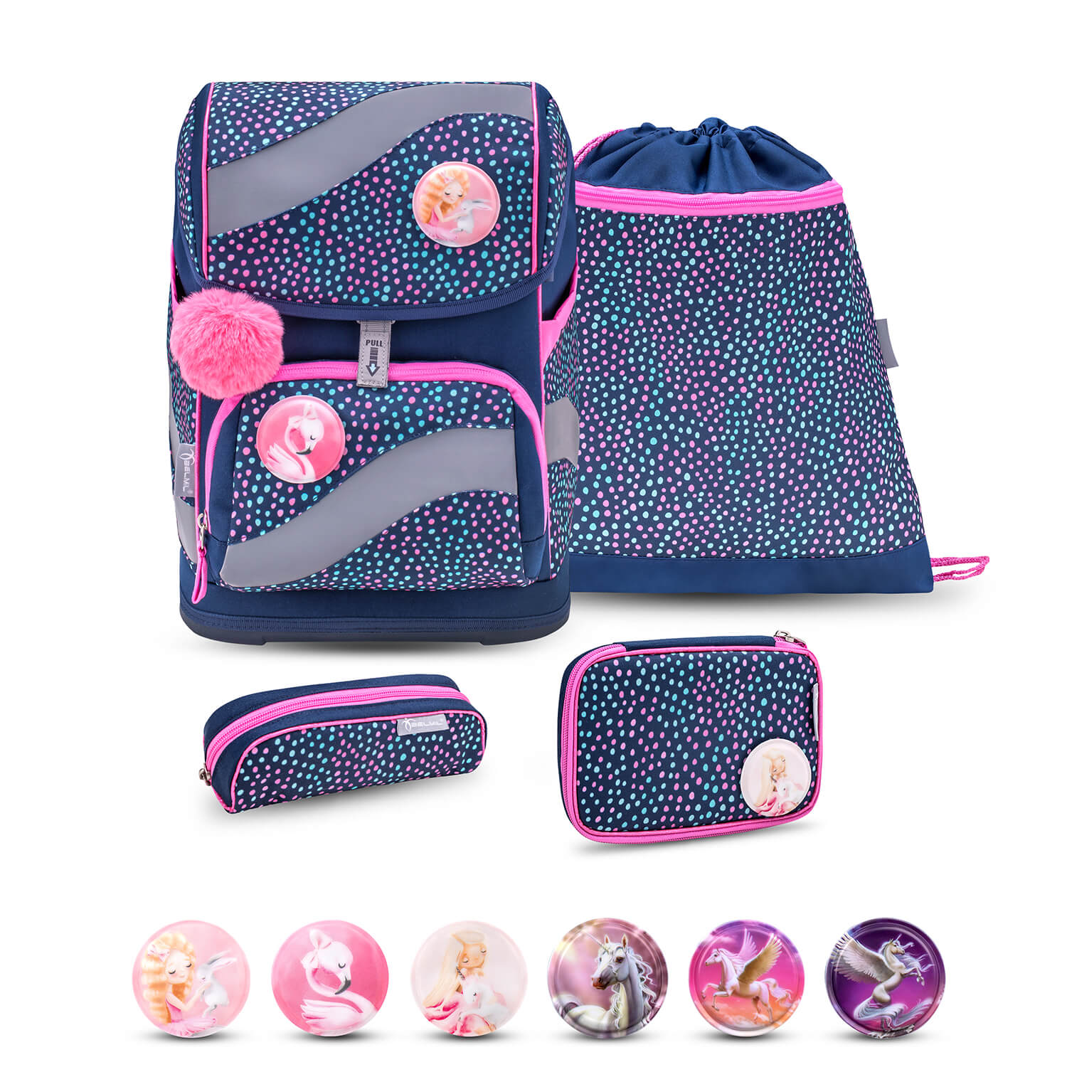 Smarty Amazing Polka Dot 2 Schulranzen Set 5 tlg.