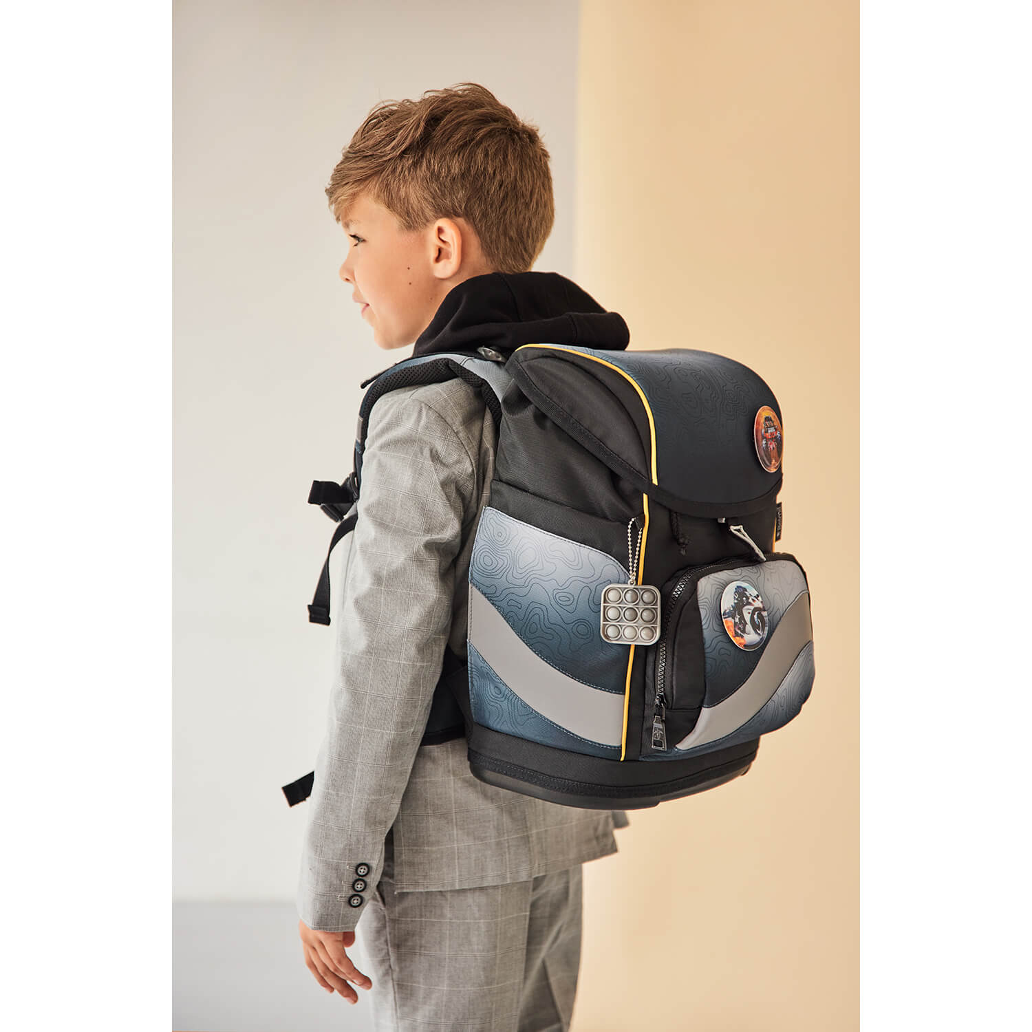 Smarty Plus Black Grey Schulranzen Set 6tlg.