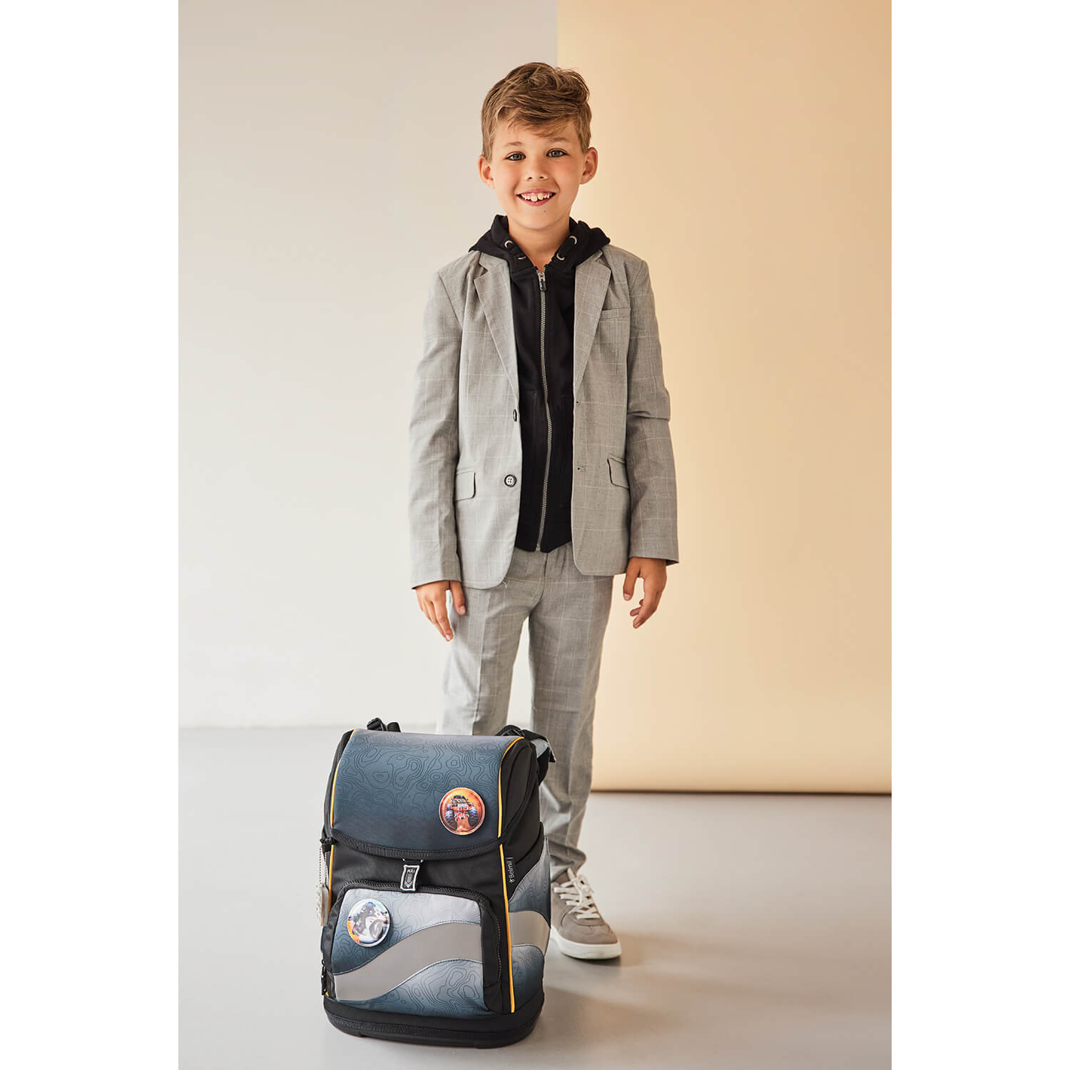 Smarty Plus Black Grey Schulranzen Set 6tlg.