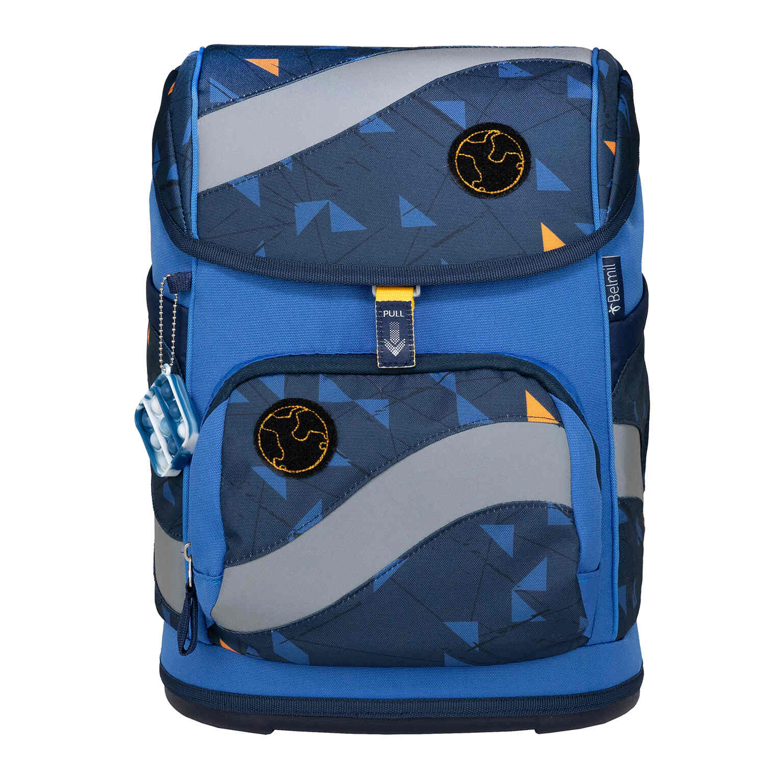 Adjustable shoulder straps featured on the Belmil Smarty Energy3 Ergonomic School Bag Set – 5-Piece Set with 9 Interchangeable Patches and Hip Belt.