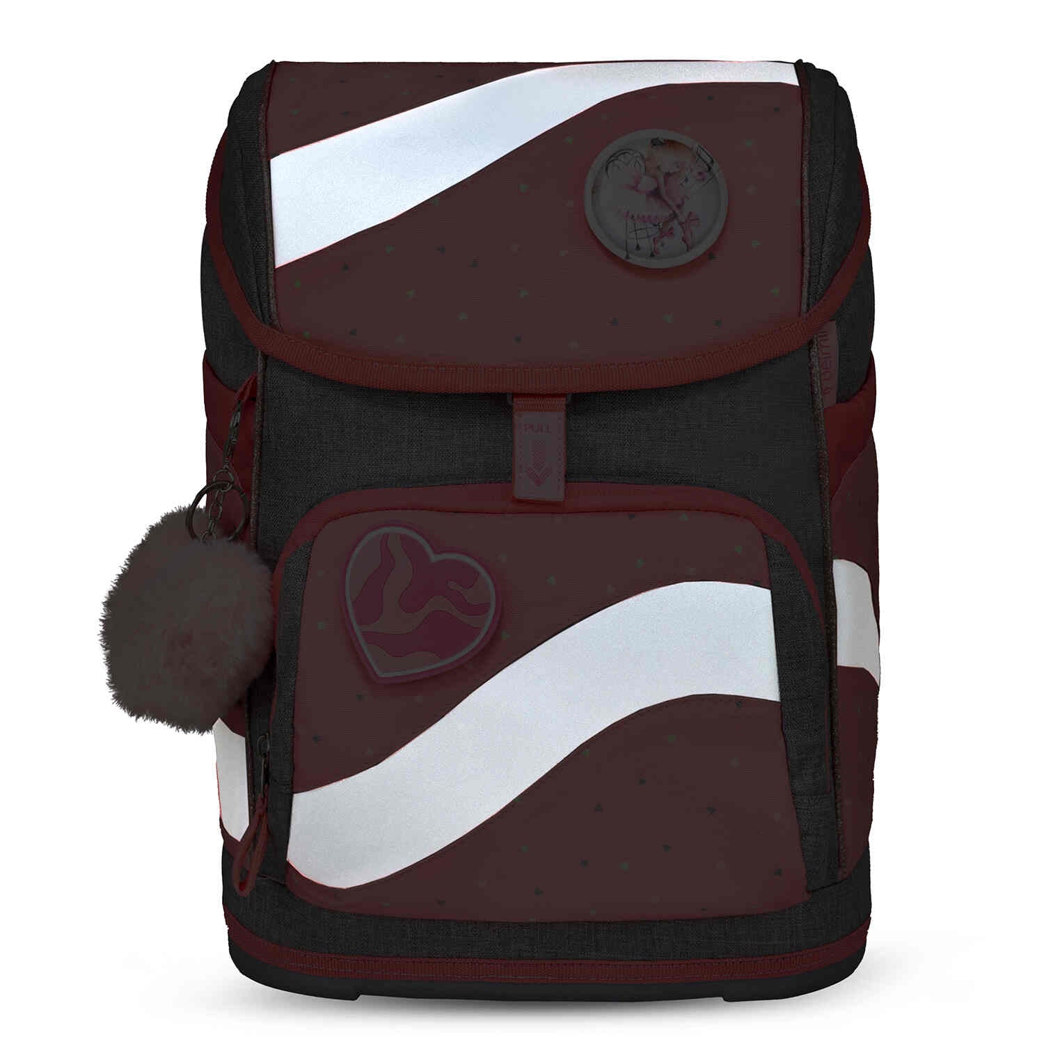 Another perspective of the pencil case from the Belmil Smarty Minimal Triangels Ergonomic School Bag Set – 5-Piece Set with 9 Interchangeable Patches and Hip Belt.