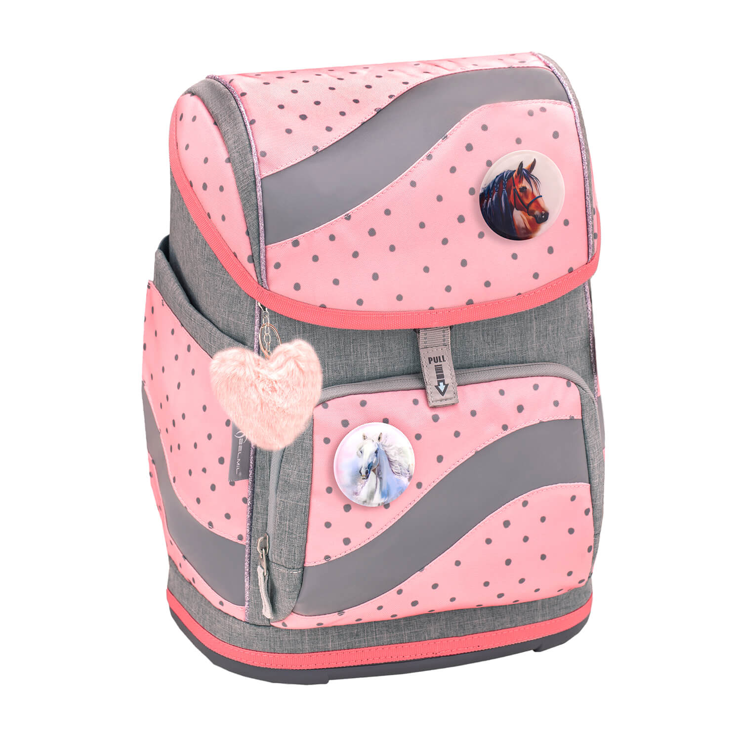 Smarty Pink Dots 2 Schulranzen Set 5 tlg.