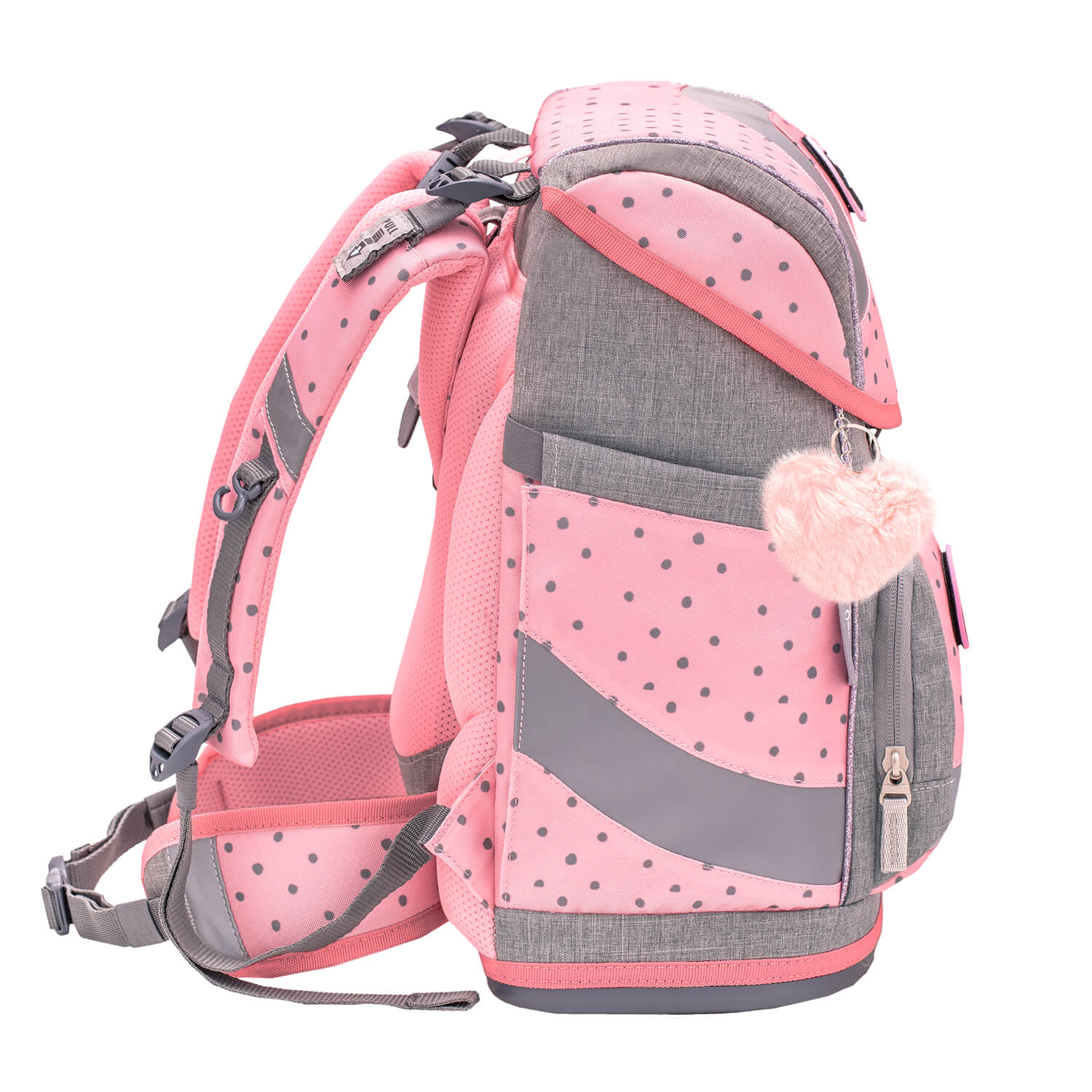 Smarty Pink Dots 2 Schulranzen Set 5 tlg.