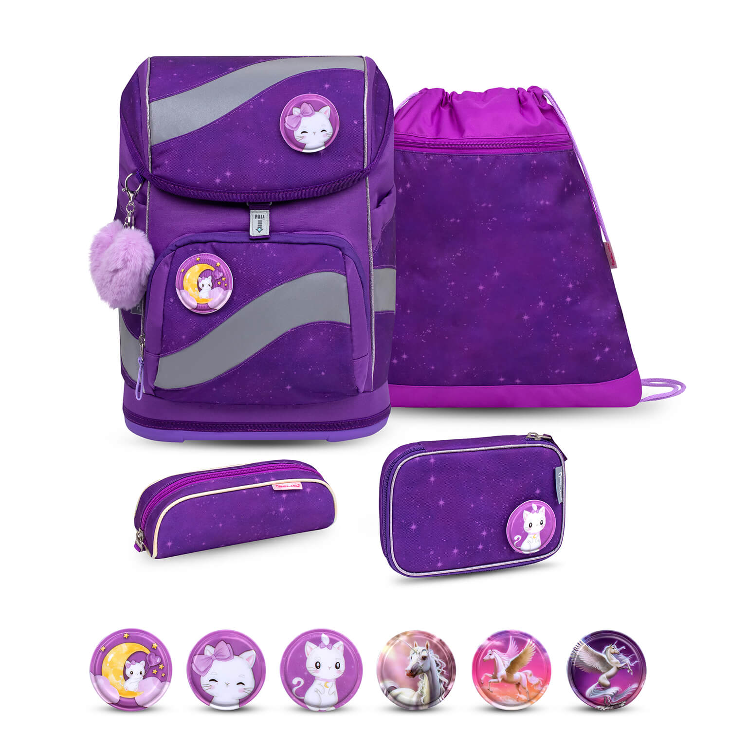 Smarty Purple Sky schoolbag set 5 pcs