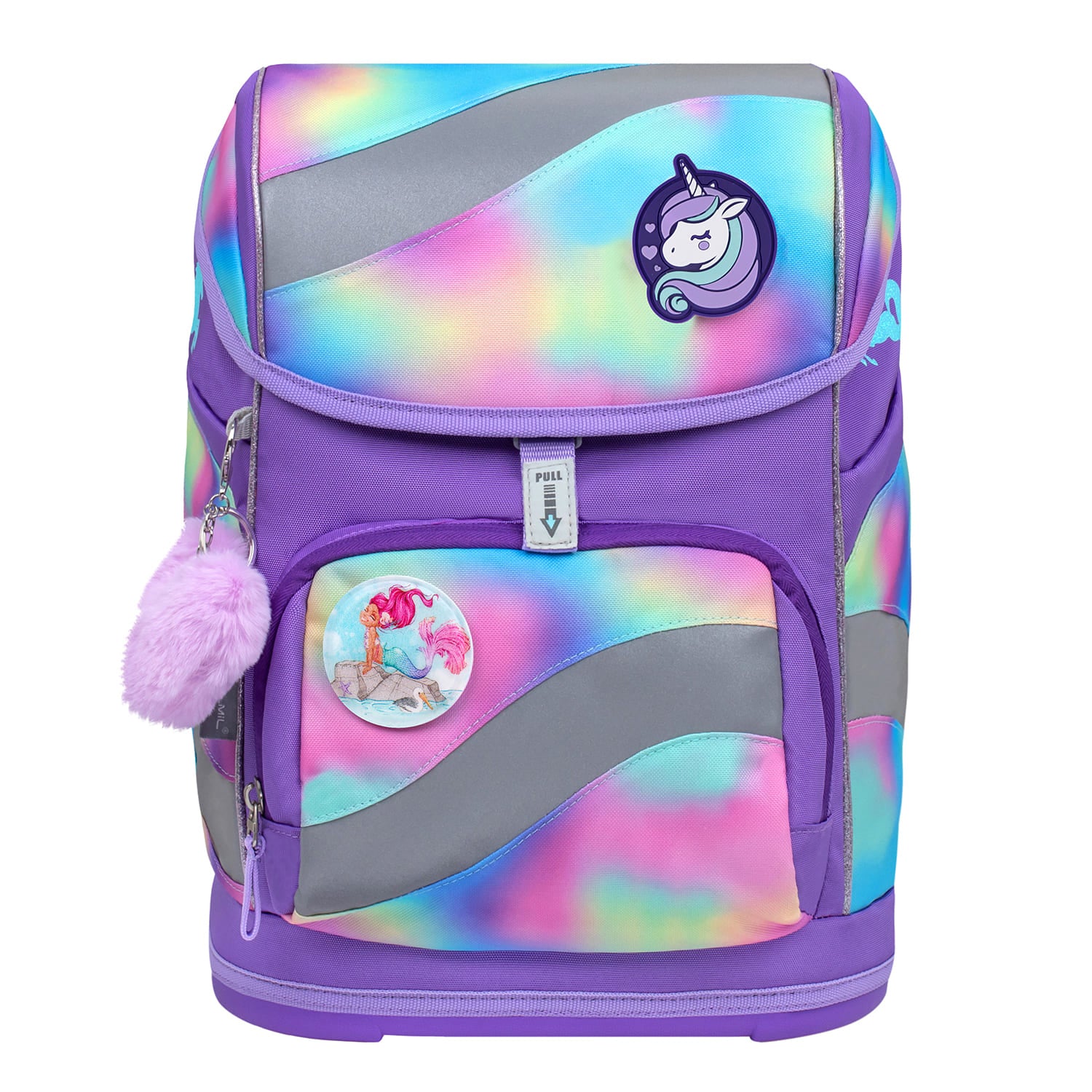 Velcro Gummi Patch Purple Unicorn