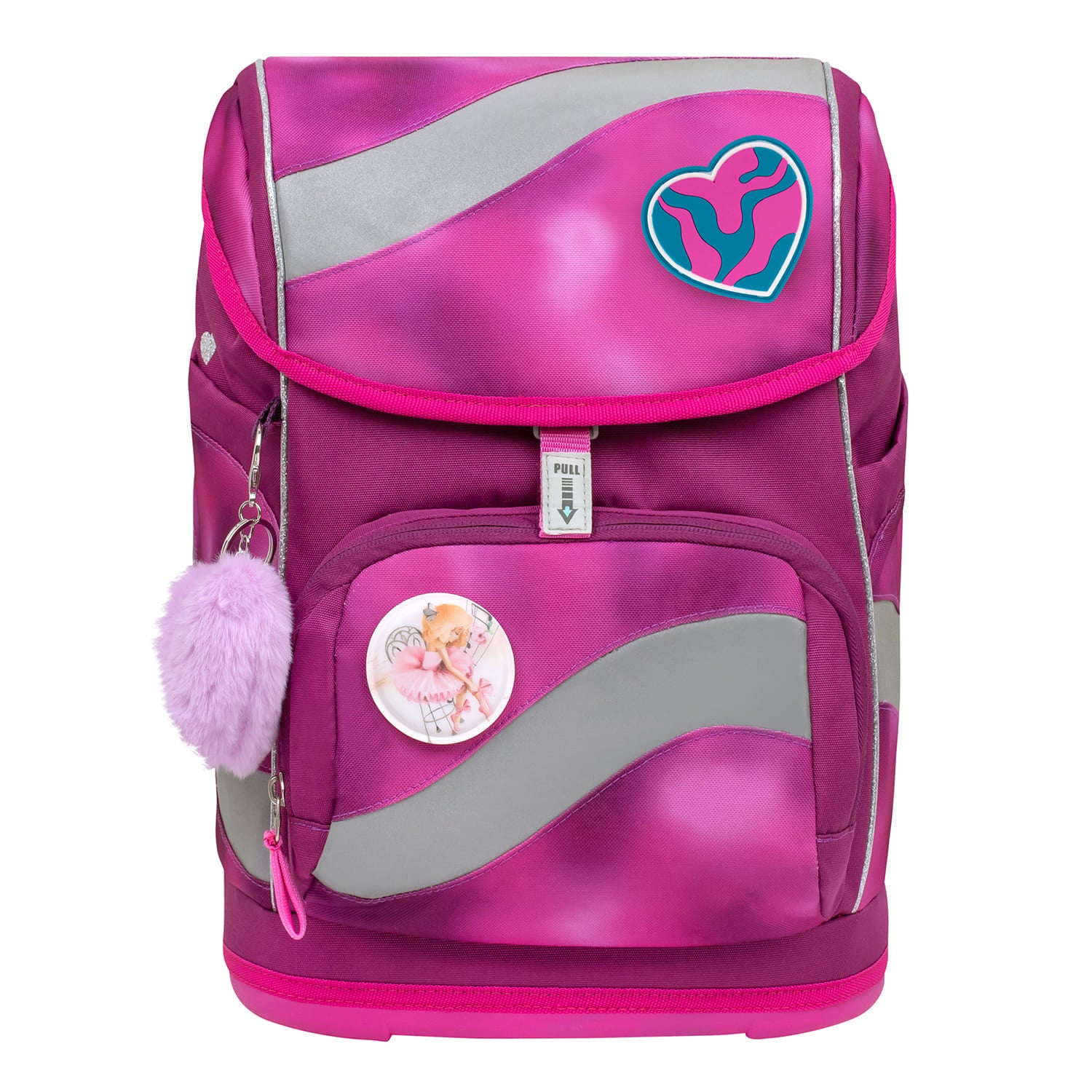Velcro Rubber Patch Pink-Turquoise Heart