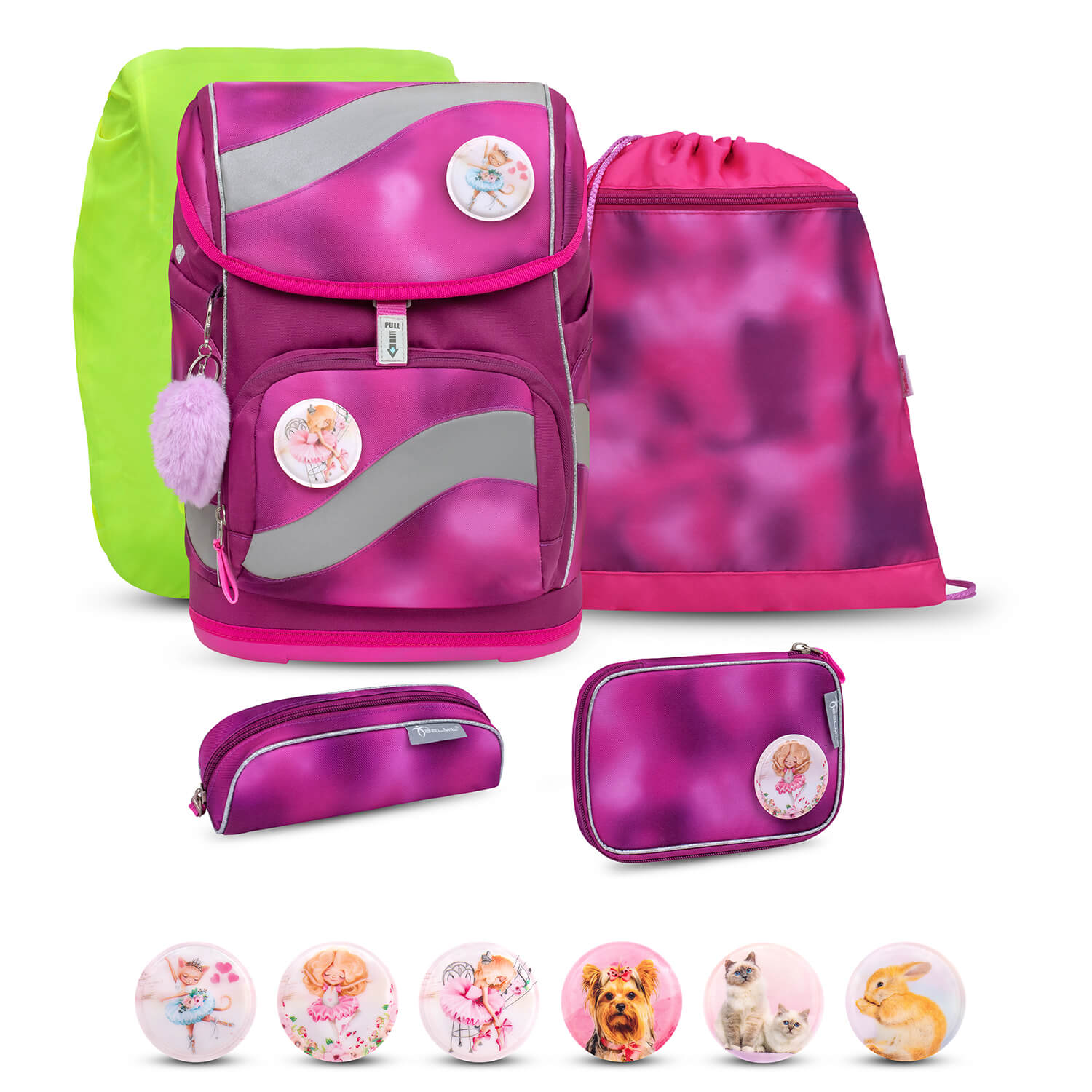Smarty Shiny Pink Schulranzen Set 6 tlg.
