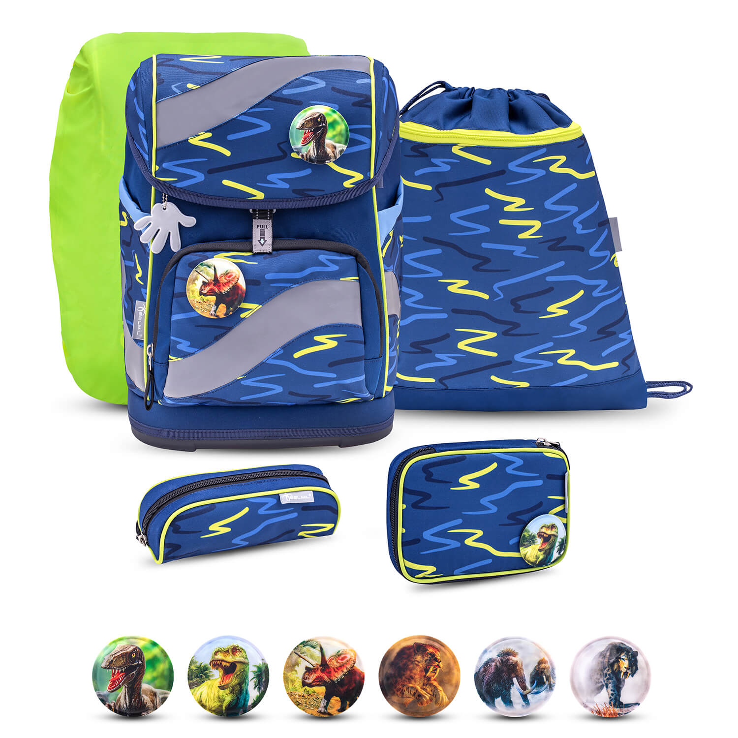 Smarty Sketch Lime Green schoolbag set 6 pcs