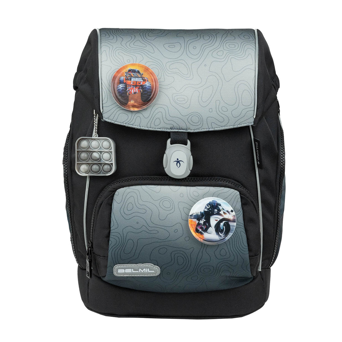 Premium Comfy Plus Black Grey Schoolbag set 5pcs.