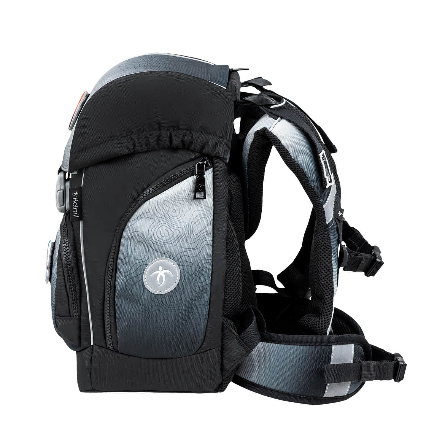Premium Comfy Plus Black Grey Schoolbag set 5pcs.