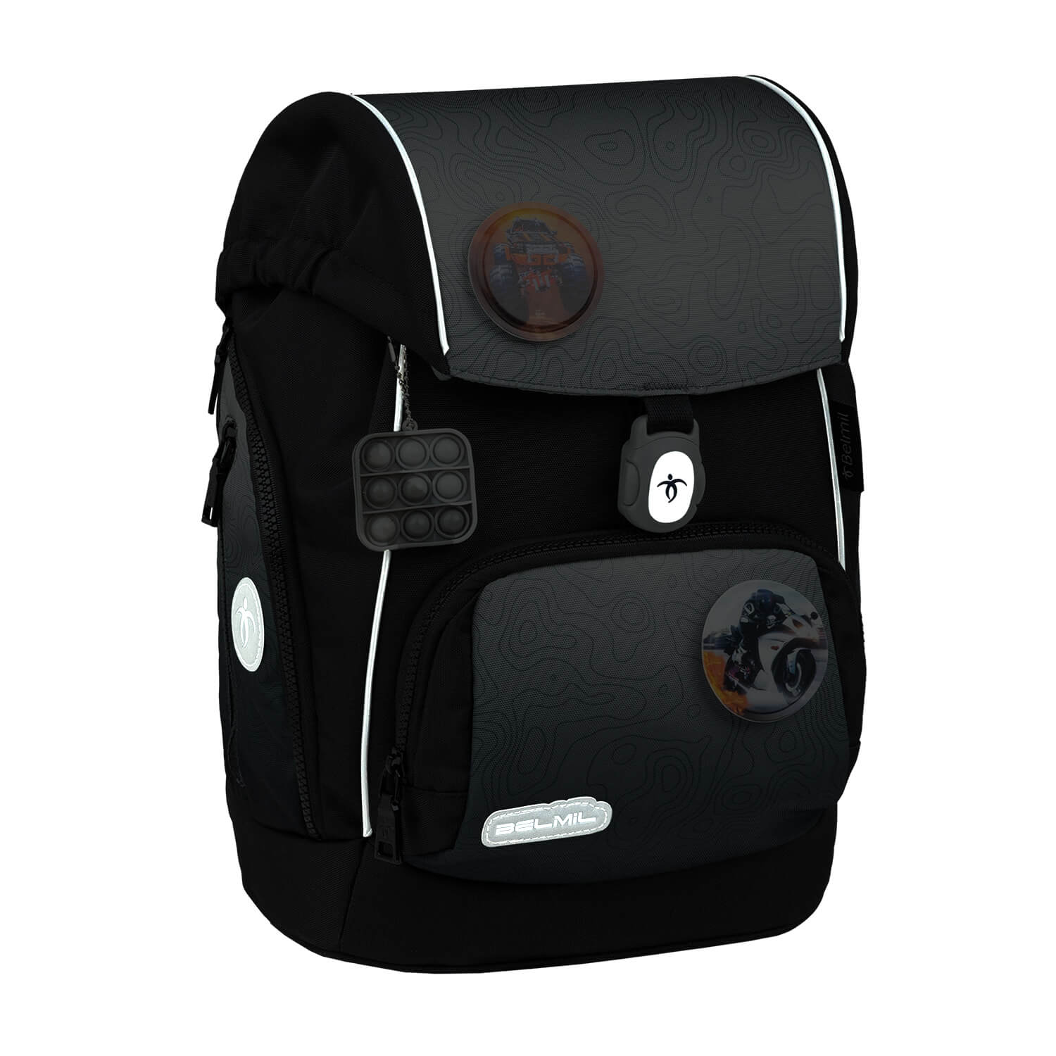 Premium Comfy Plus Black Grey Schoolbag set 5pcs.