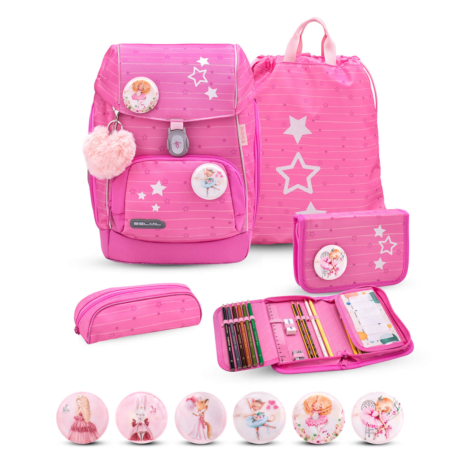 Premium Comfy Plus Candy Schulranzen Set 5tlg.